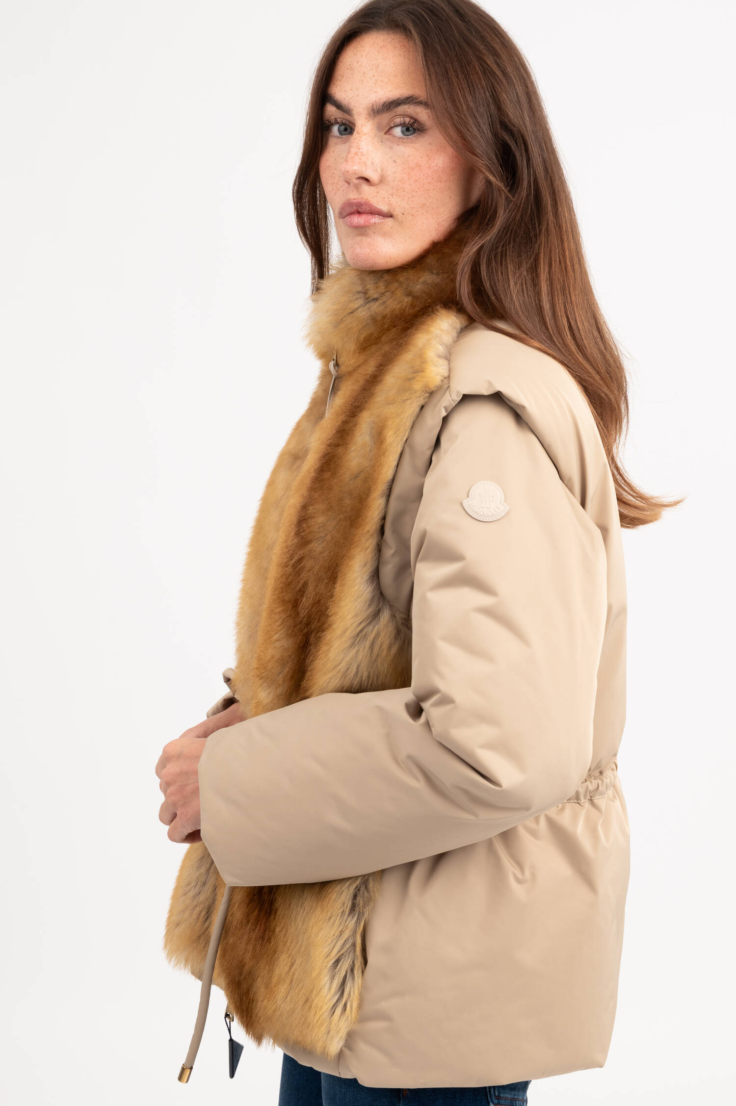 Shearling Daunenjacke BLAIREAU in Camel Shearling Daunenjacke BLAIREAU in Camel