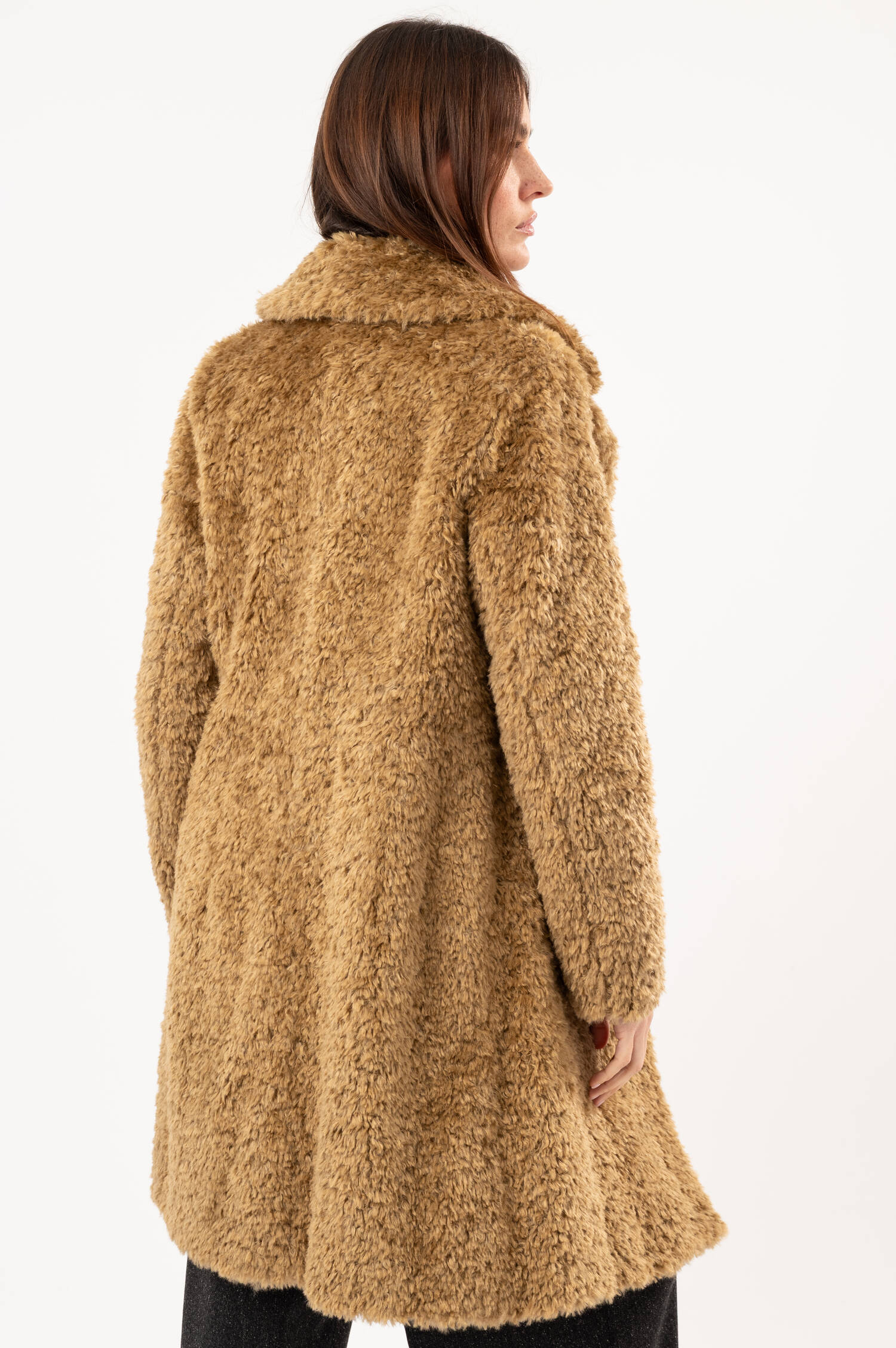 Faux-Fur-Mantel in Beige