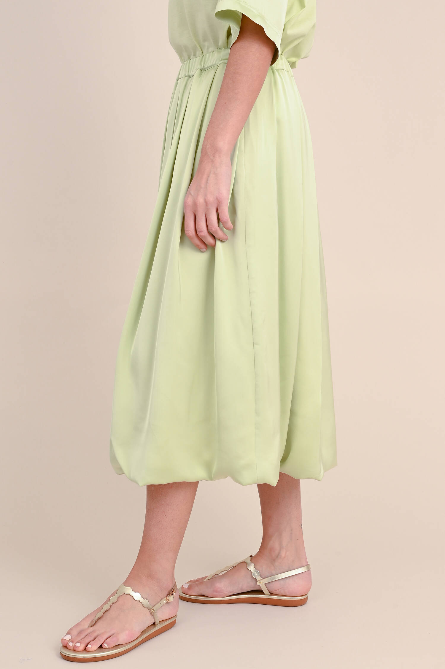 Rock mit Ballonsaum in Pastell-Lime