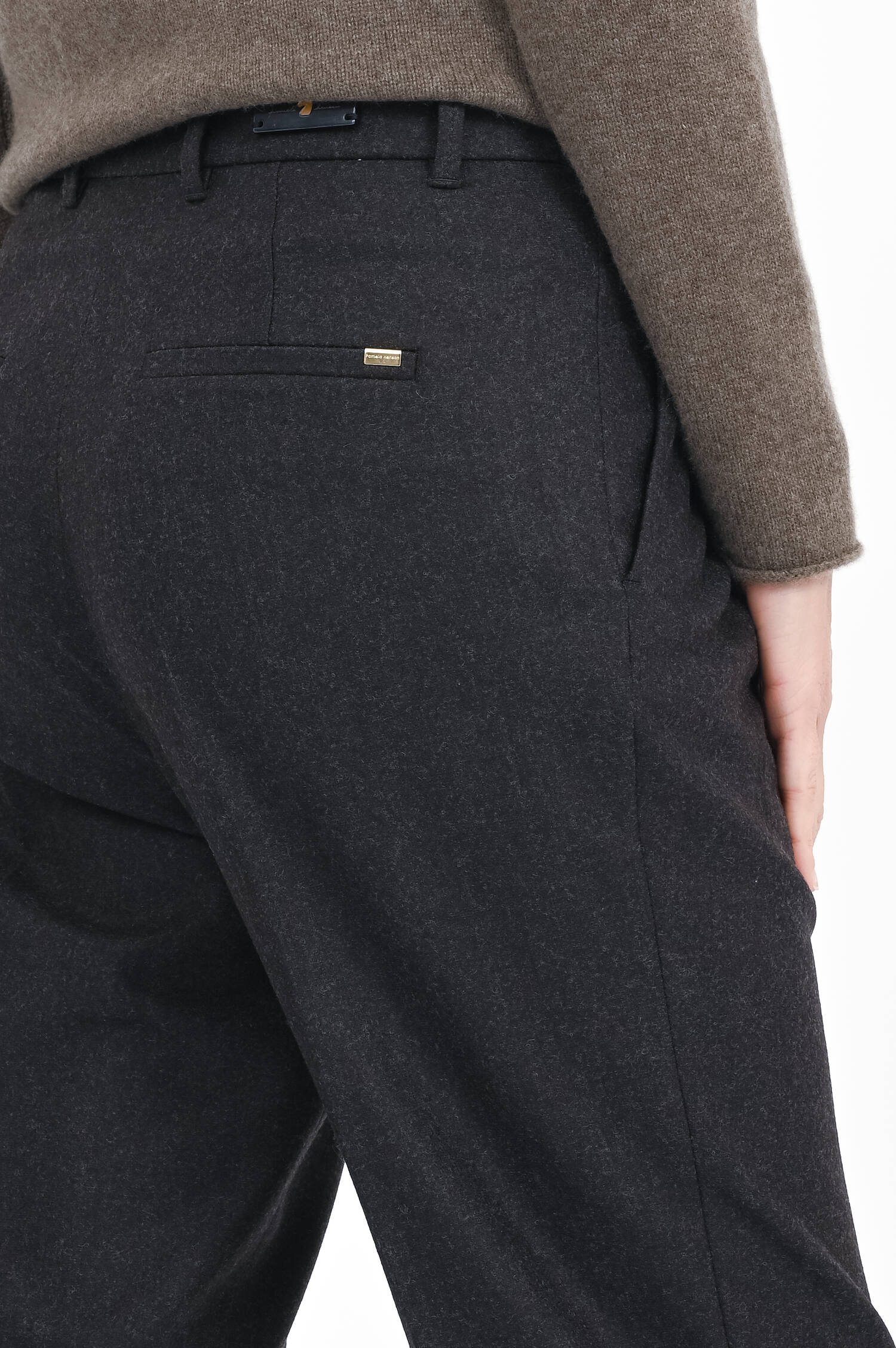 Flanell Hose FABIOLA in Graubraun