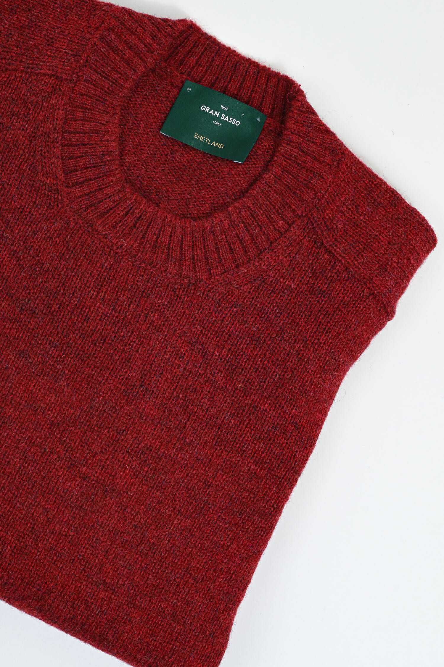 Strickpullover aus Wolle in Rot meliert