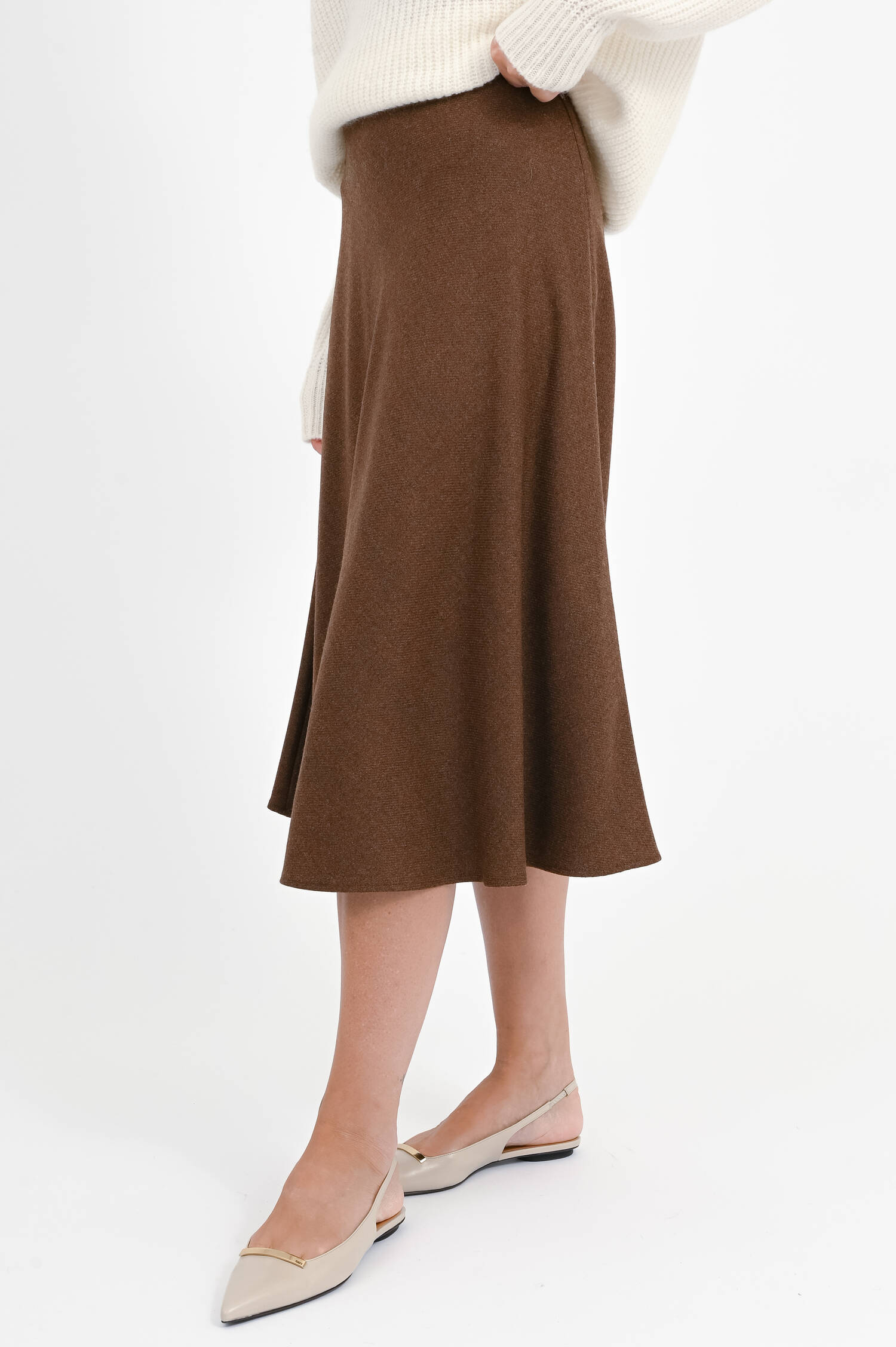 Ausgestellter Rock in Braun meliert Ausgestellter Rock in Braun meliert