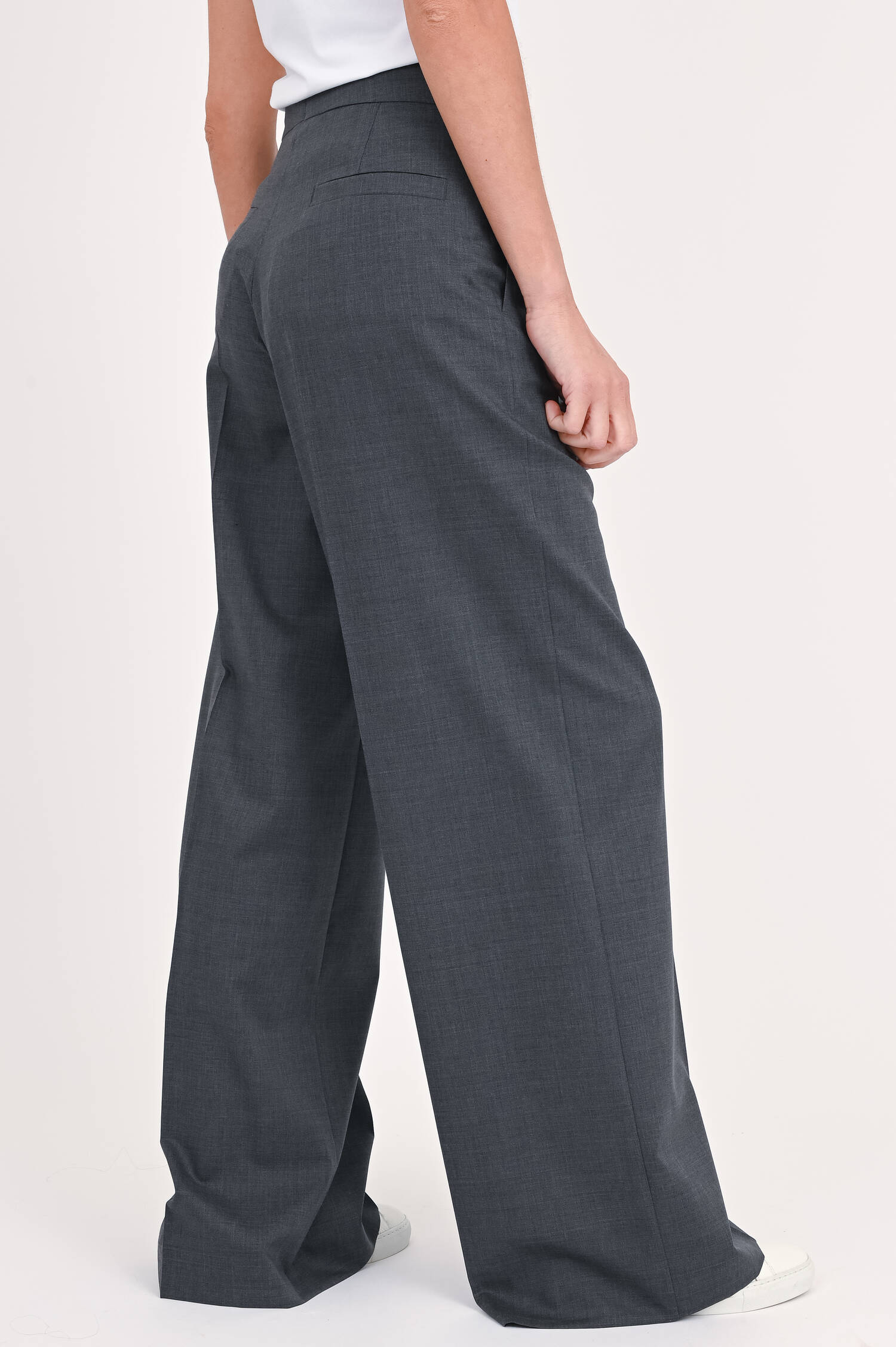 Hose aus Schurwolle in Grau