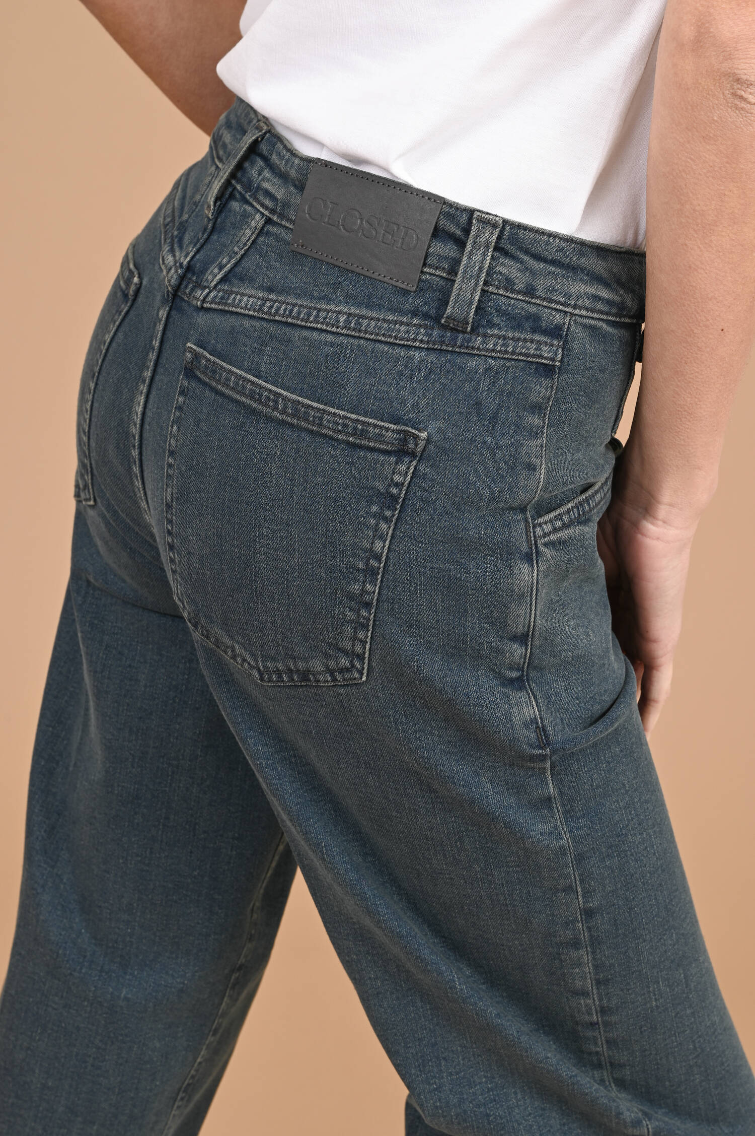 Cropped Leg Jeans Stover-X in Blau/Schwarz