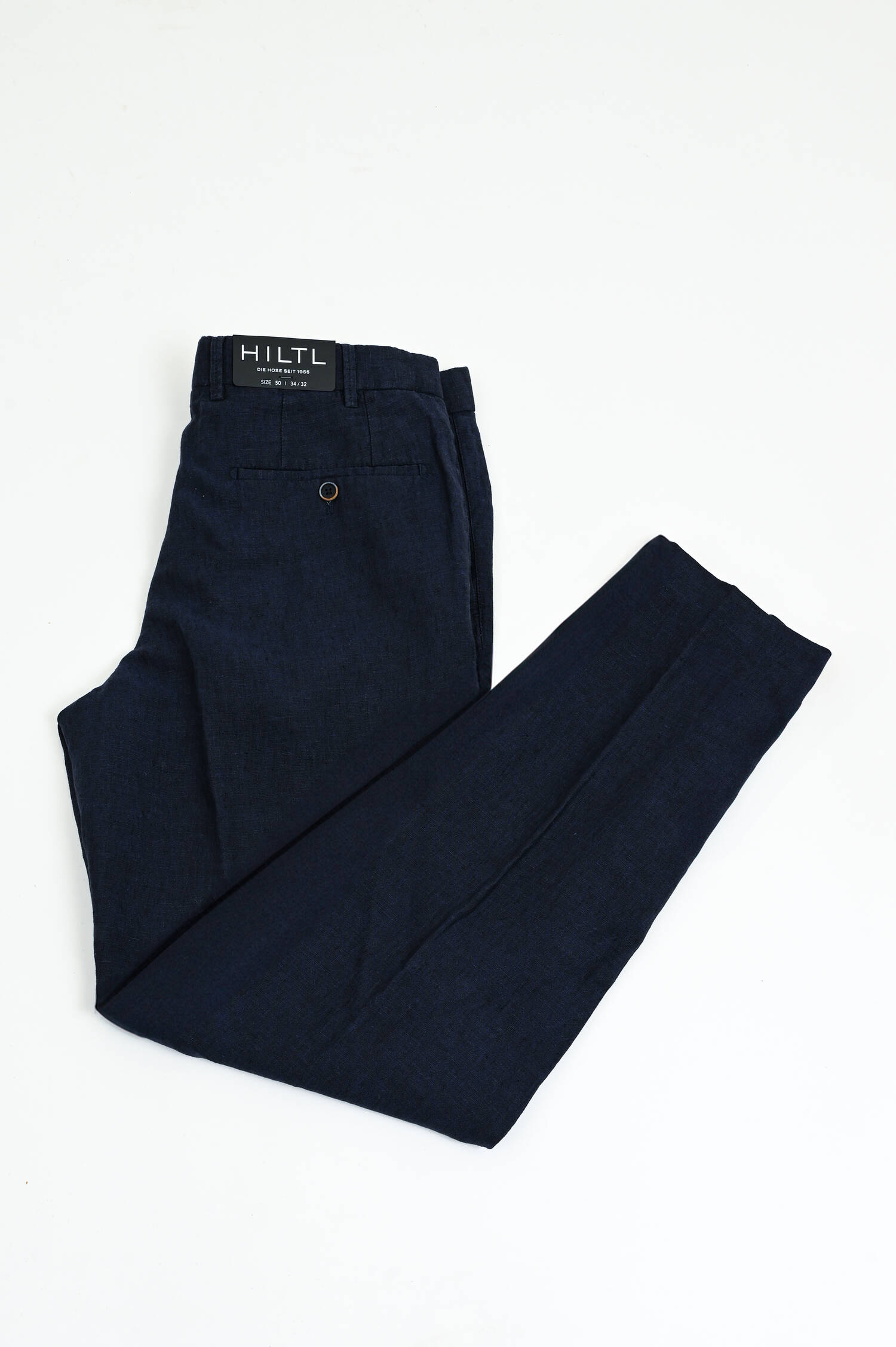 Hose PARMA aus Leinen in Navy