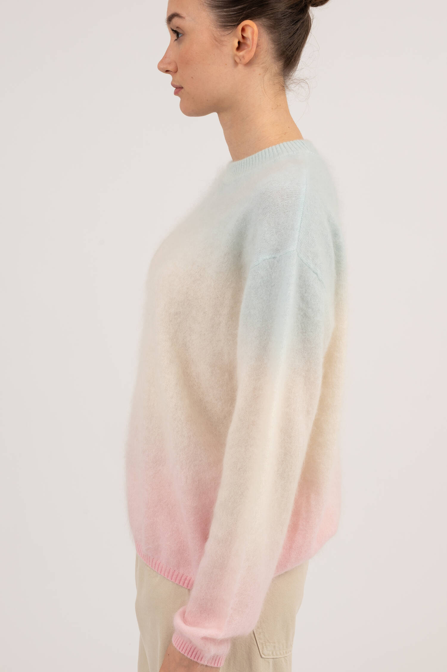 Hairy Cashmere-Woll Pullover BARBIE in Multicolor