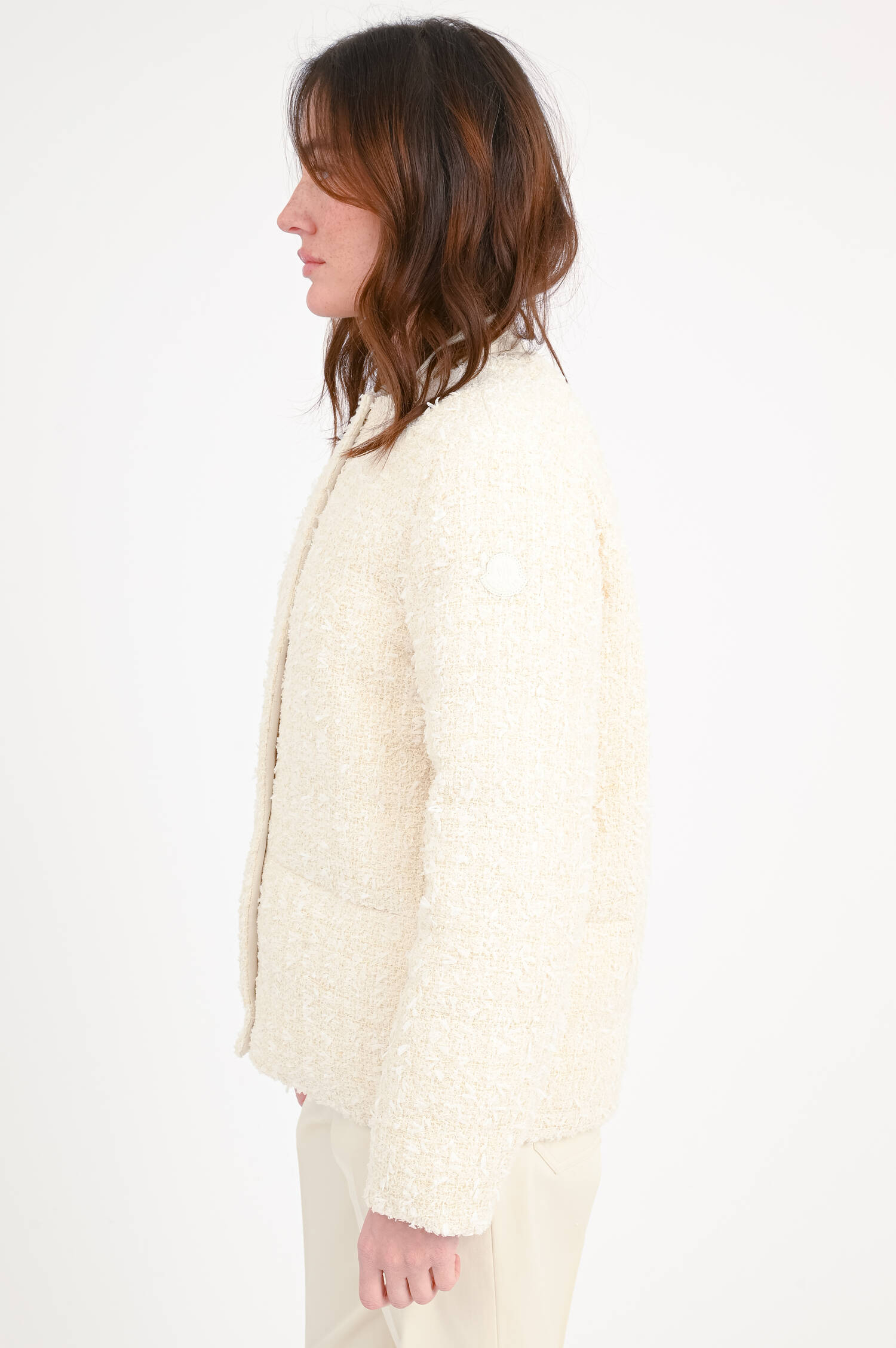 Tweed-Daunenjacke GERBEROY in Creme