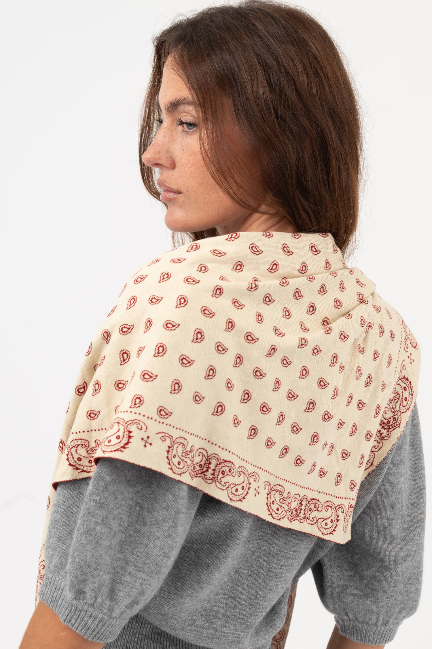 Paisley Dreieckstuch in Rot/Beige Paisley Dreieckstuch in Rot/Beige