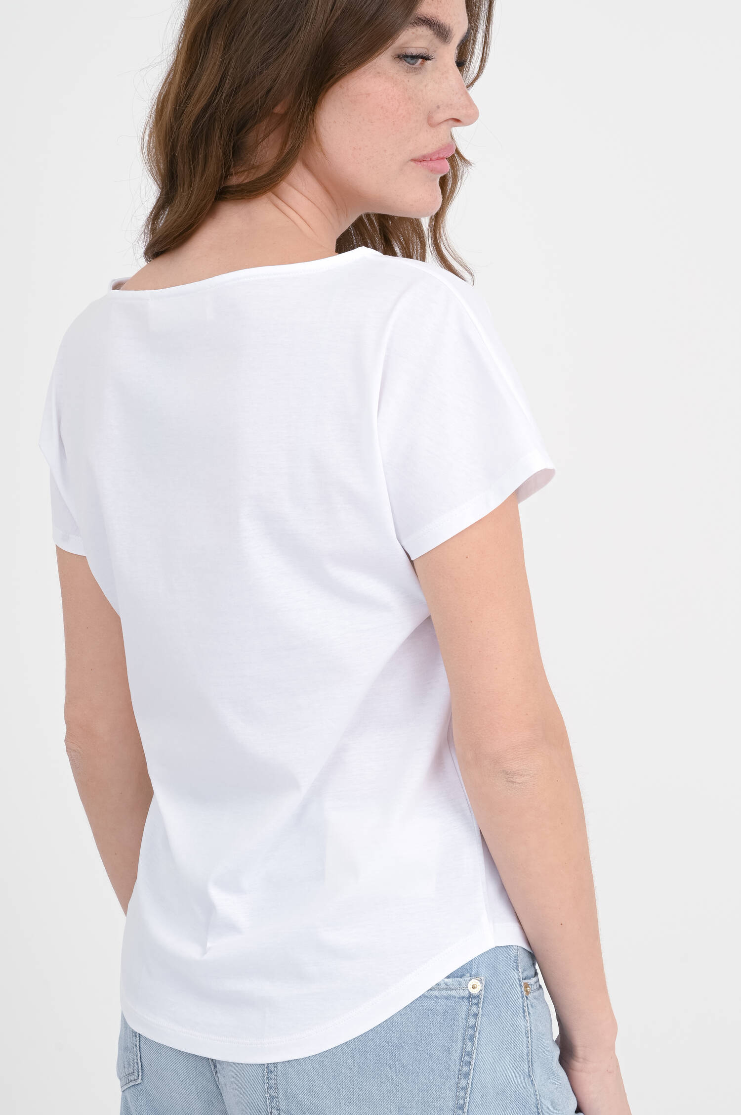 Shirt L'AMORE mit U-Boot-Ausschnitt in Weiß Shirt L'AMORE mit U-Boot-Ausschnitt in Weiß