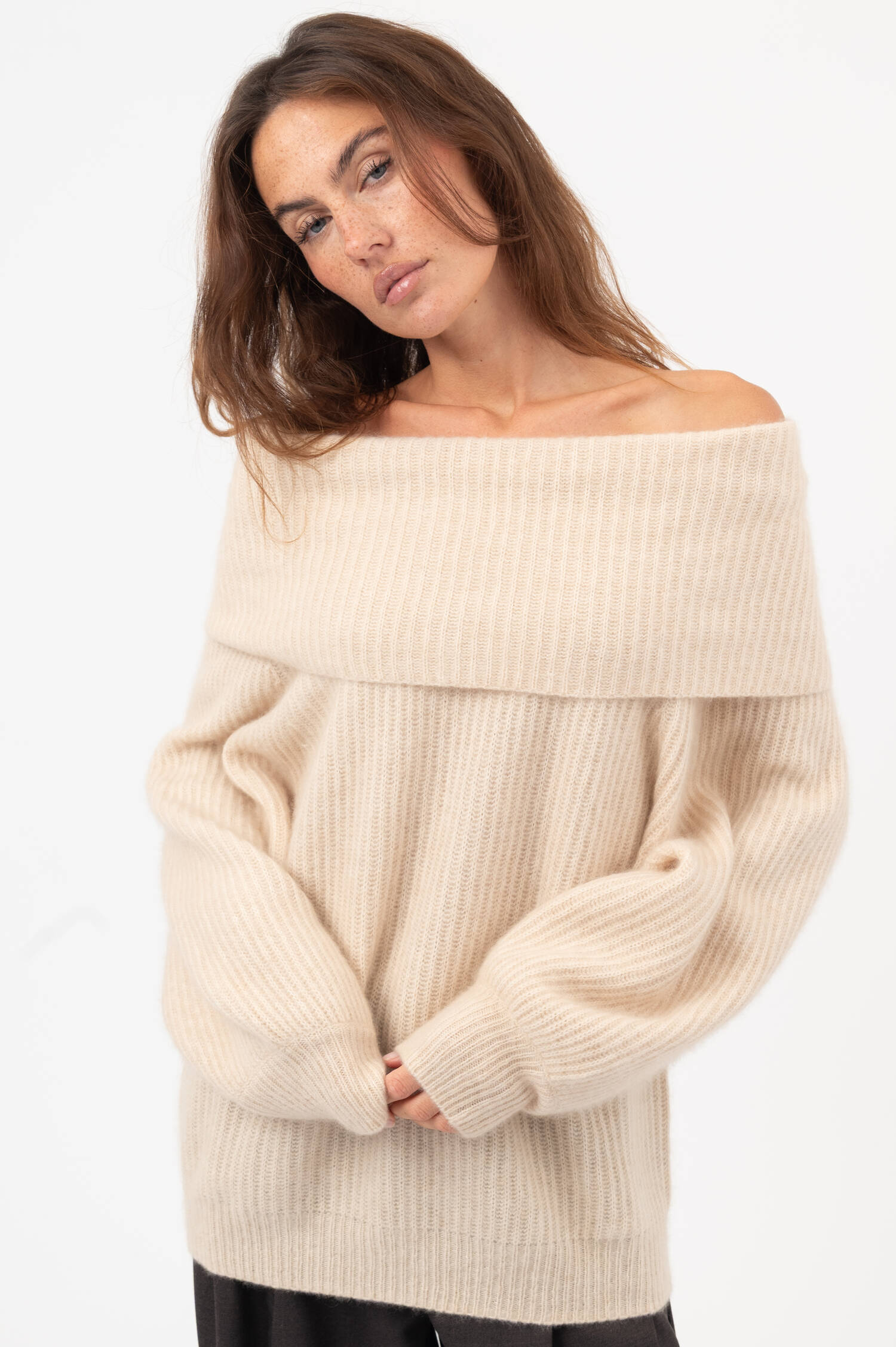 Cashmere-Baumwoll-Pullover BENTE in Beige Cashmere-Baumwoll-Pullover BENTE in Beige