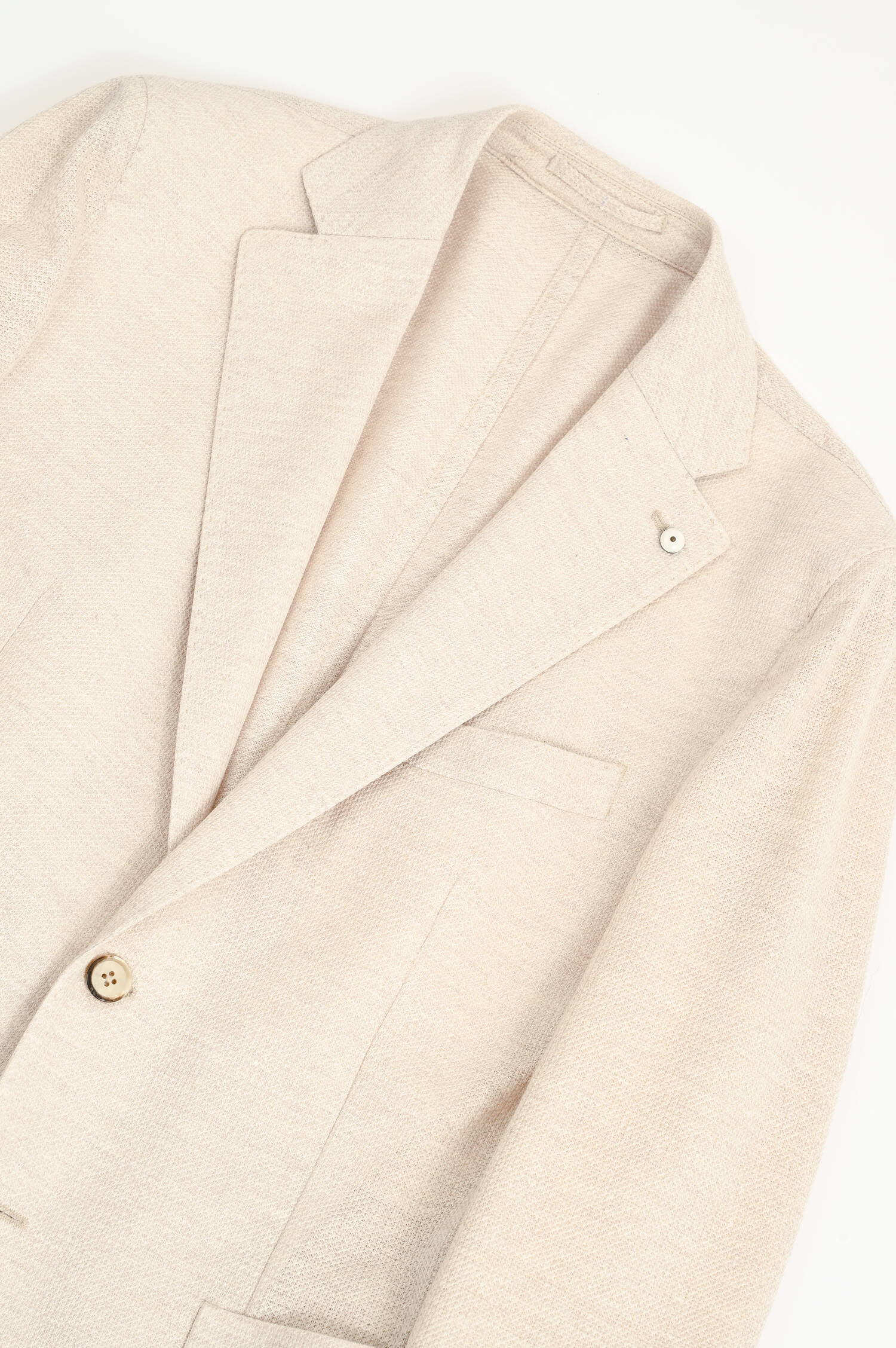 Sakko aus Leinen-Baumwoll-Mix in Creme