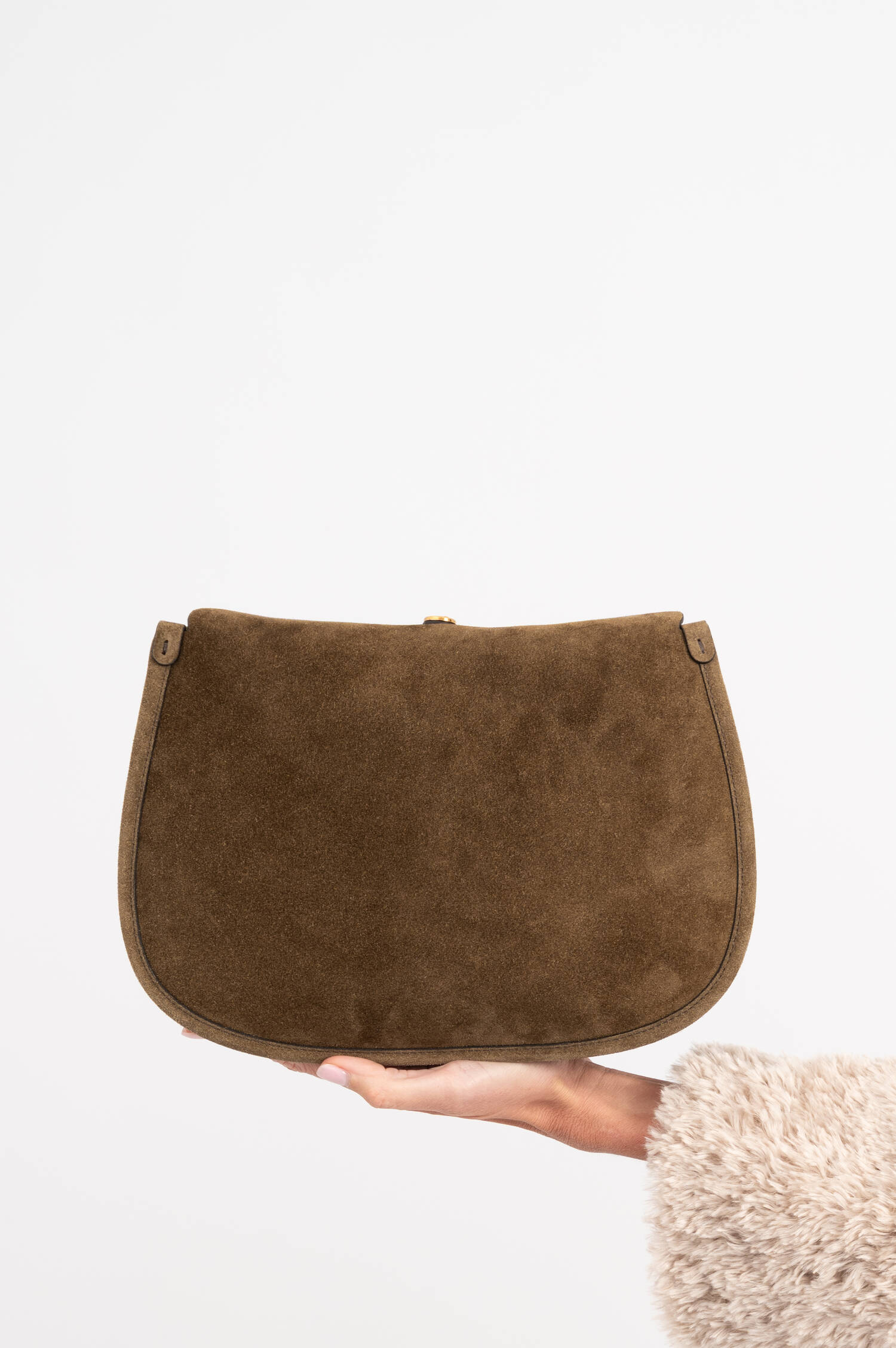 Medium Suede Pony Bag in Olive Medium Suede Pony Bag in Olive