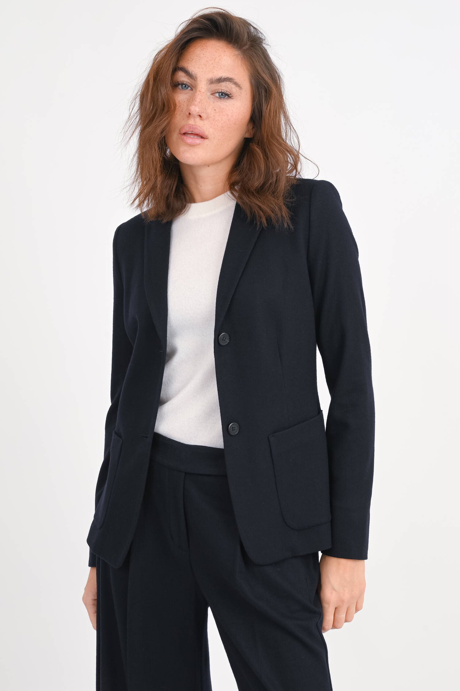 Blazer aus reiner Wolle in Navy