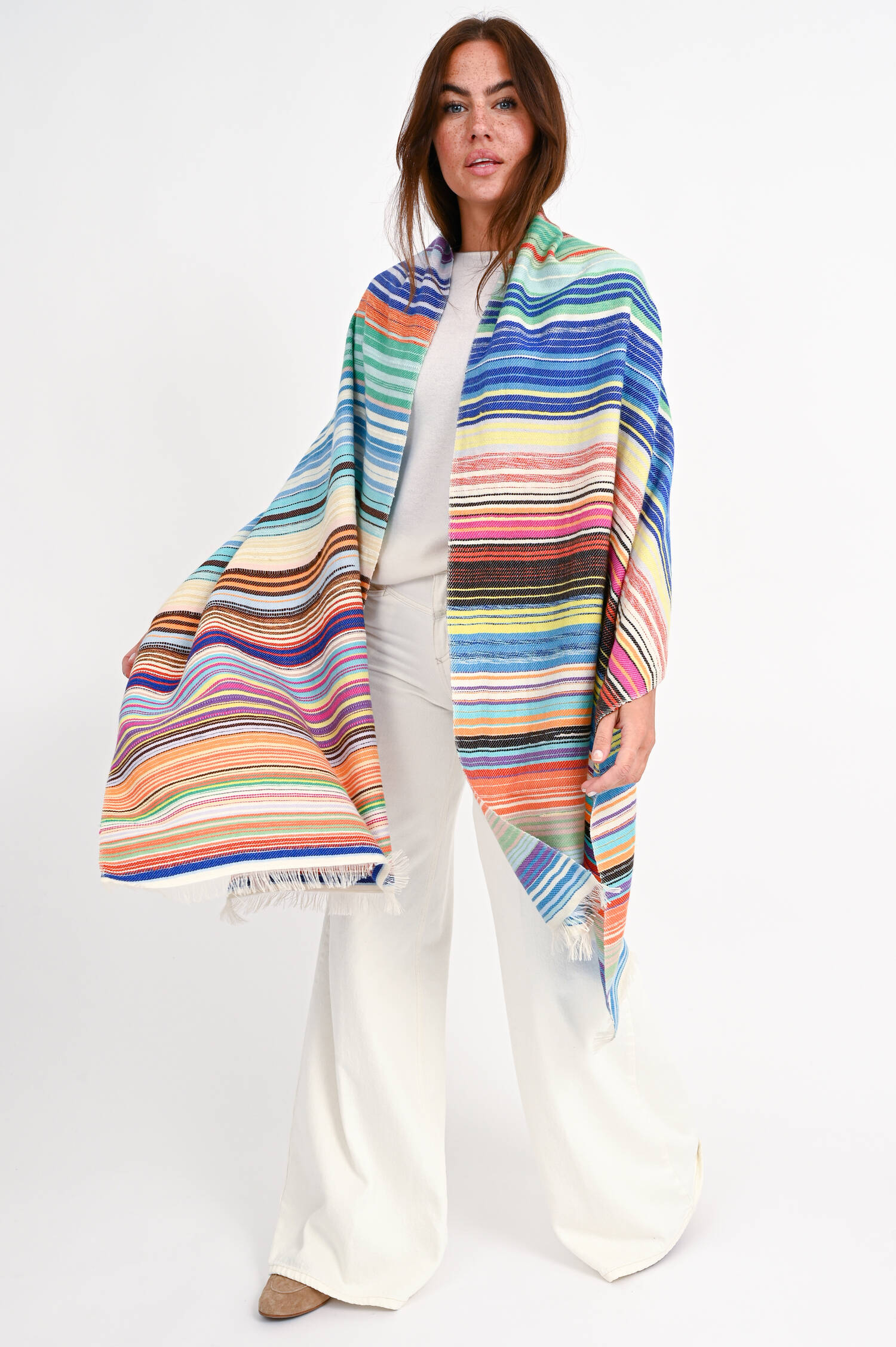 Schal COLORFUL STRIPES SMALL in Weiß/Multi Schal COLORFUL STRIPES SMALL in Weiß/Multi