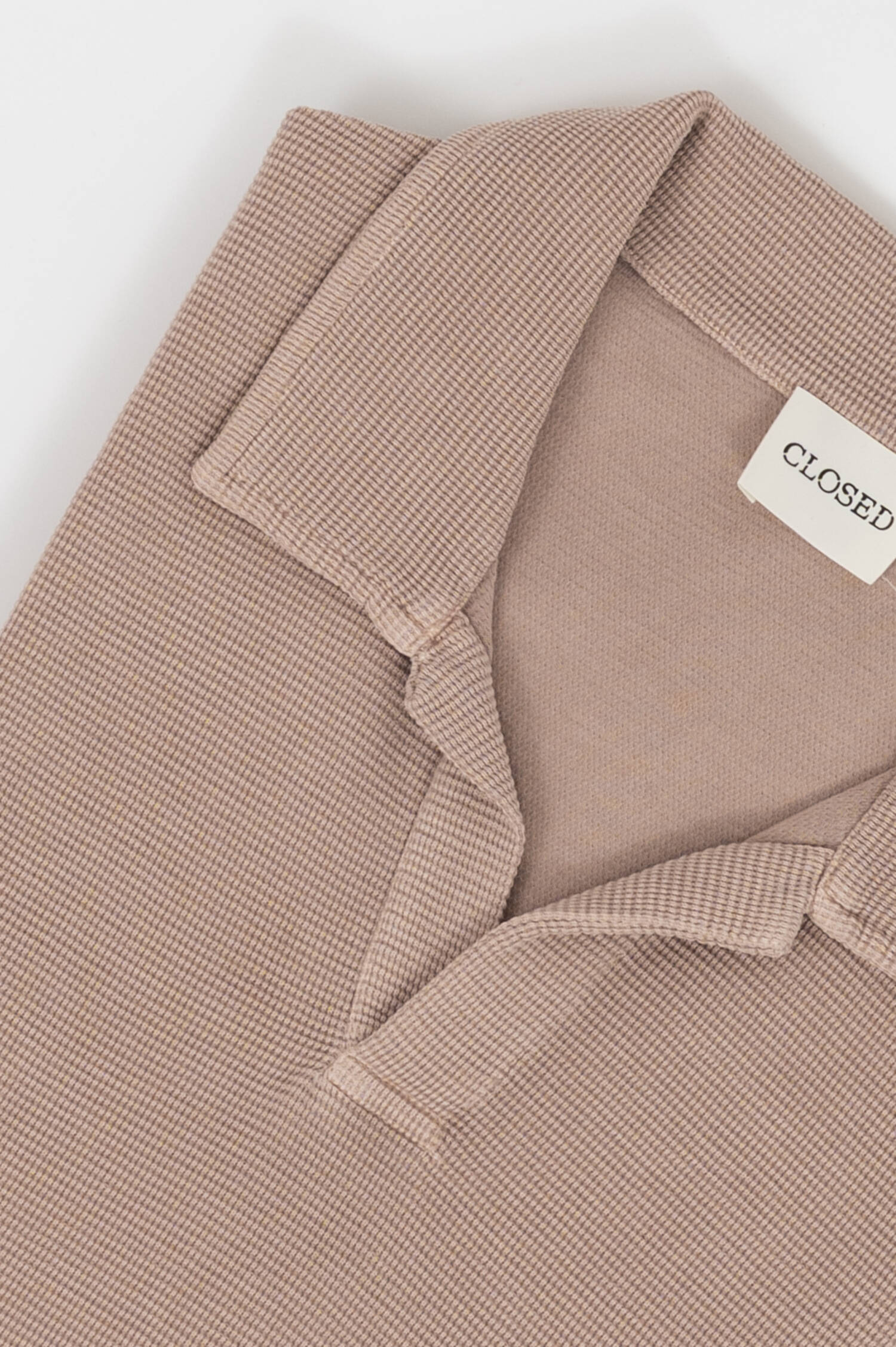 Poloshirt mit Waffel-Optik in Taupe