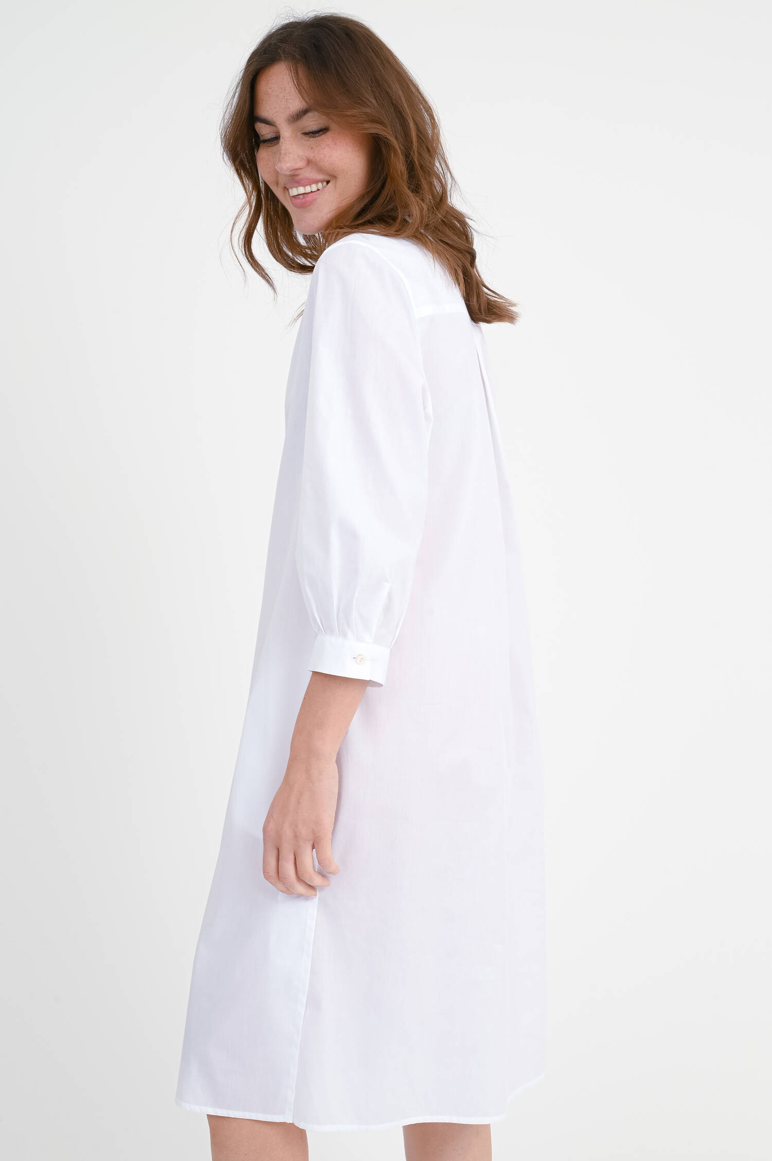 Blusenkleid OPAL mit Stehkragen in Weiß