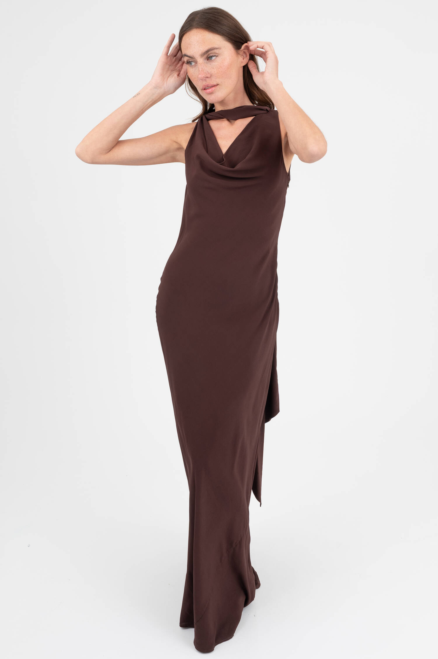 Maxi Kleid VIDA in Braun