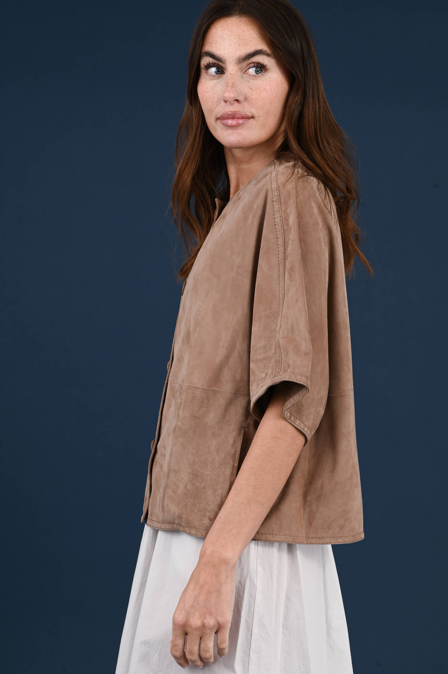 Velourslederjacke in Topaziobraun Velourslederjacke in Topaziobraun