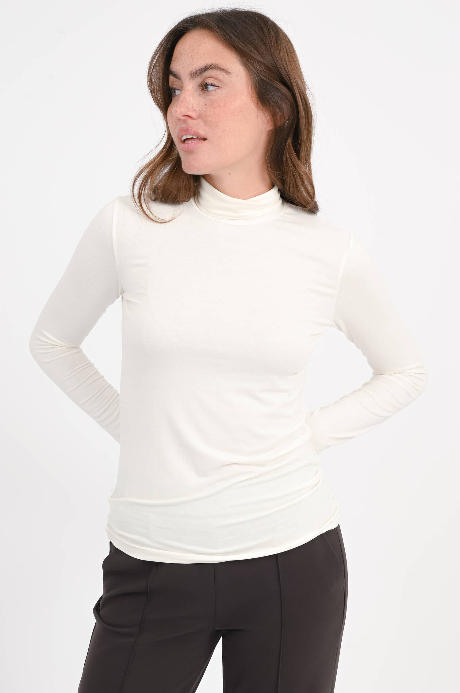 Rollkragenpullover MULTIF in Creme