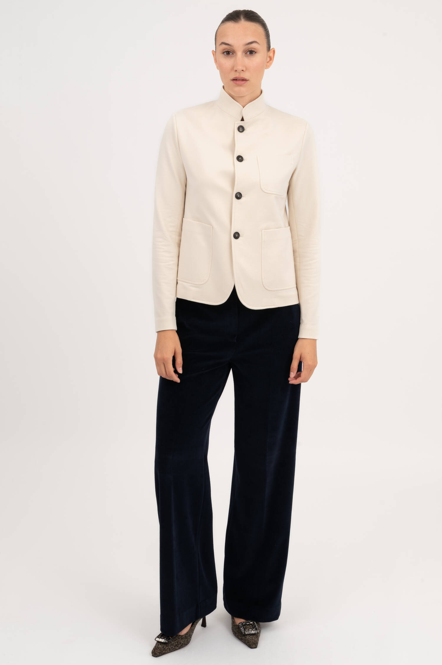 Stretch Blazer in Ivory