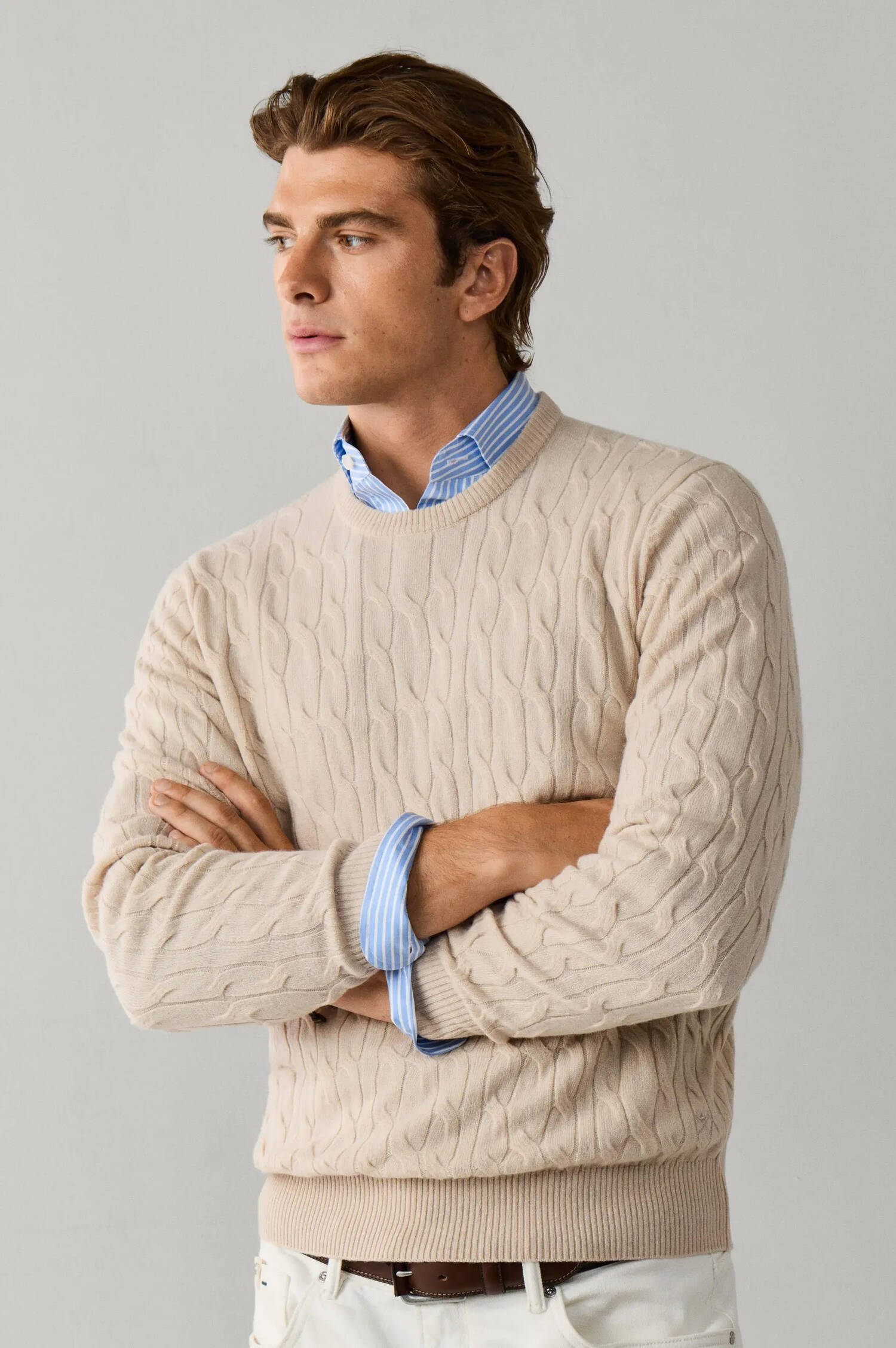 Lammwoll-Pullover in Beige Lammwoll-Pullover in Beige