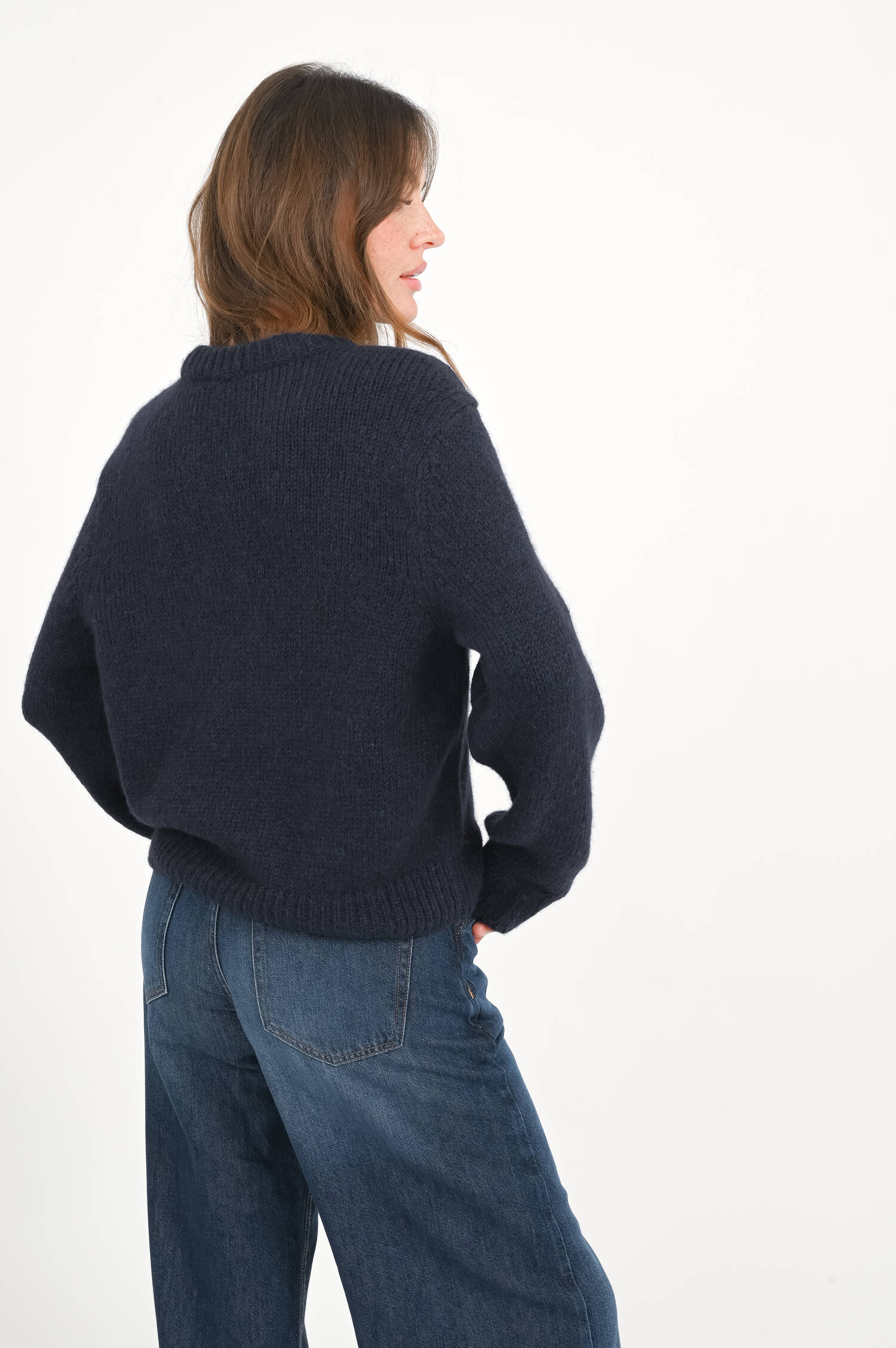 Pullover aus Alpaka-Mix in Dark Night