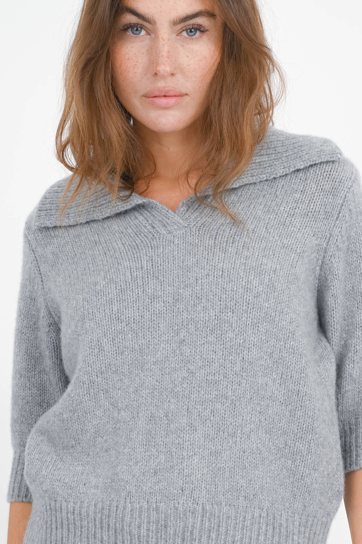 Cashmere-Seiden-Pullover LAILAI in Grau