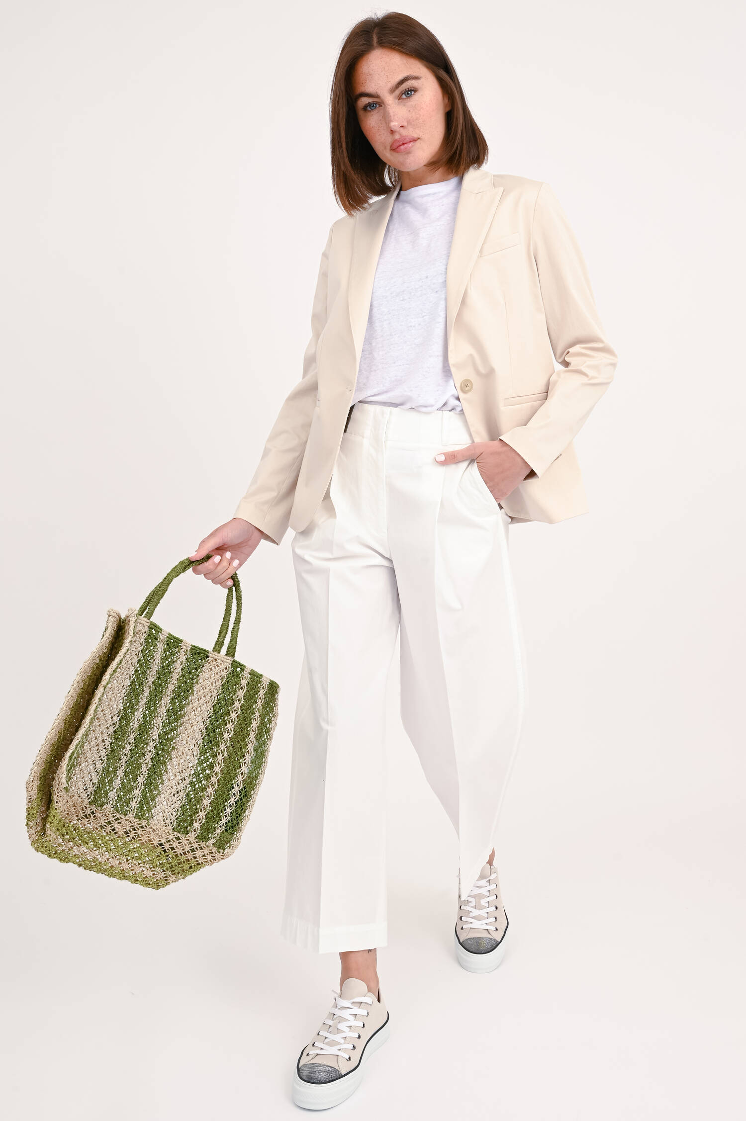 Baumwollblazer in Beige