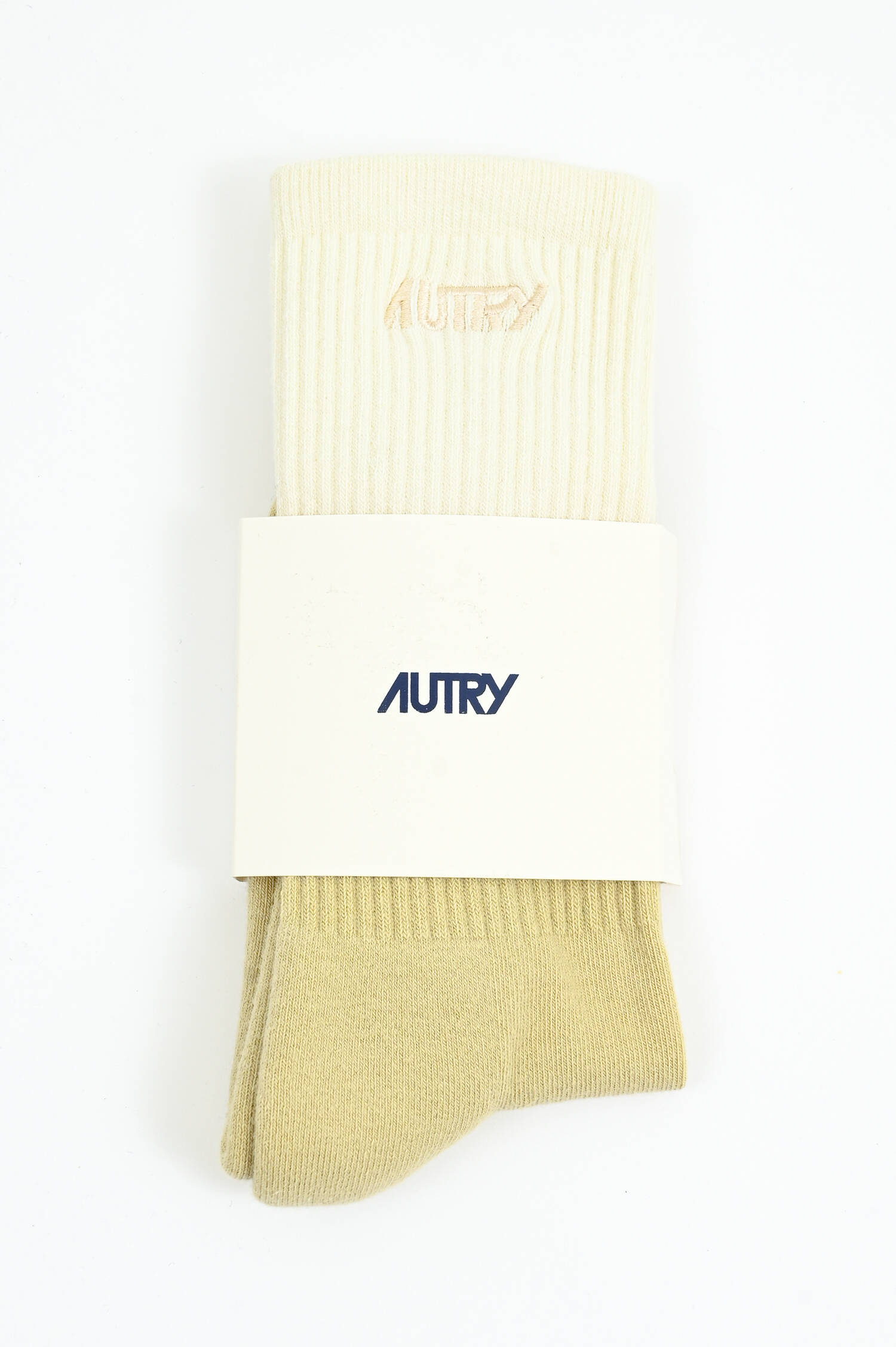 Hohe Socken mit Farbverlauf in Khaki/Creme Hohe Socken mit Farbverlauf in Khaki/Creme