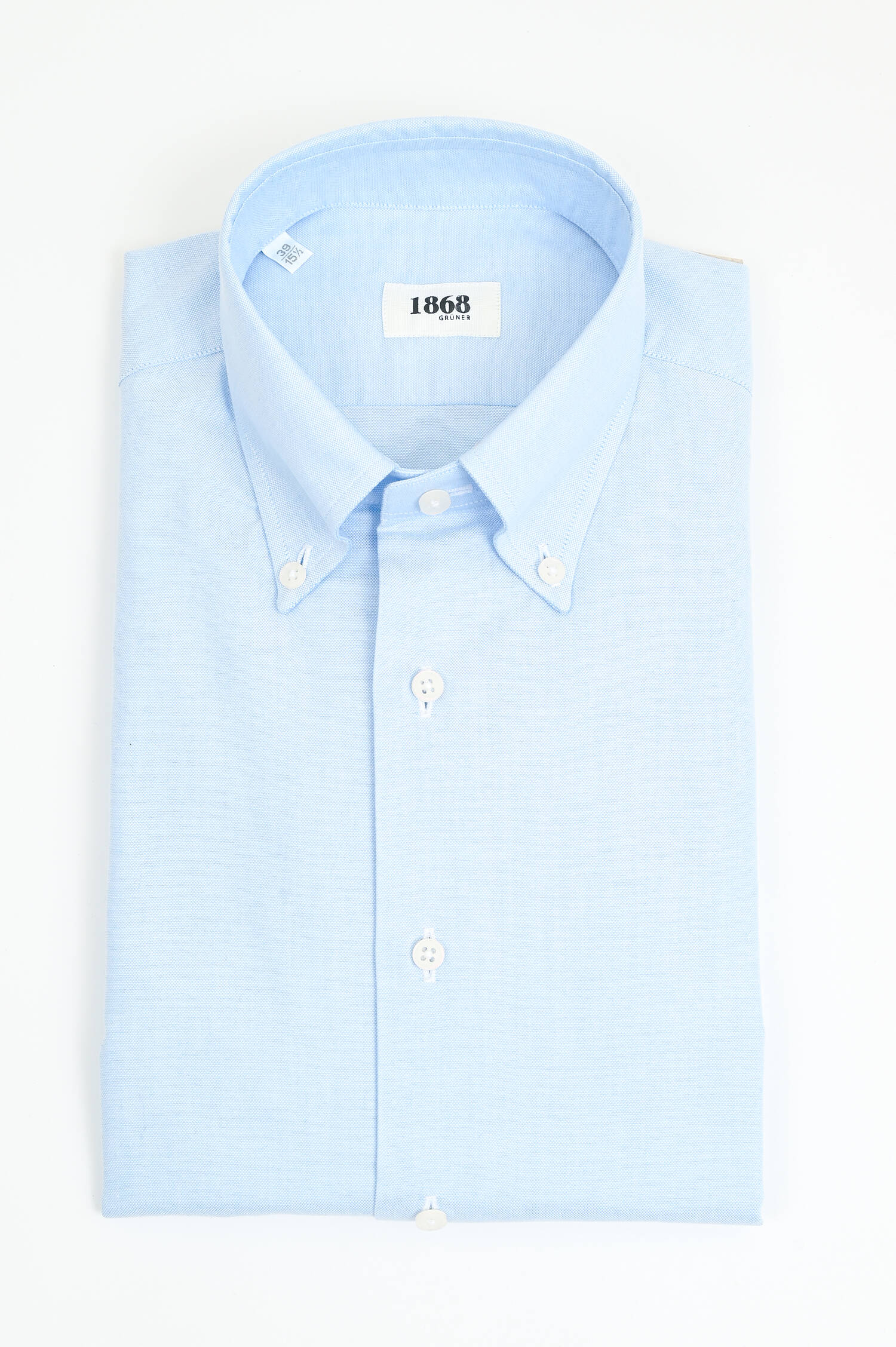 Baumwollhemd mit Button-Down-Kragen in Hellblau