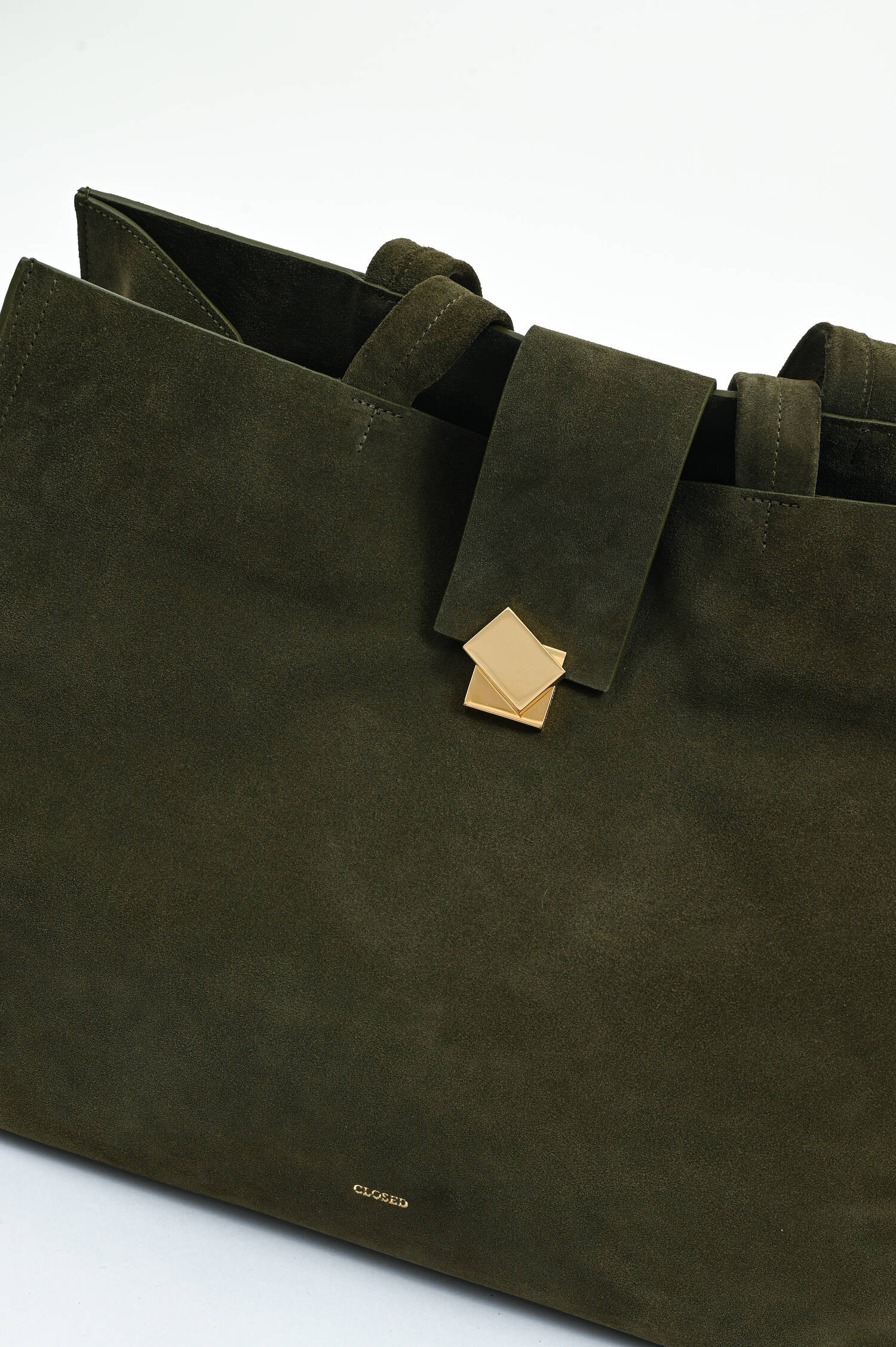 Signature Bag aus Veloursleder in Forest Green