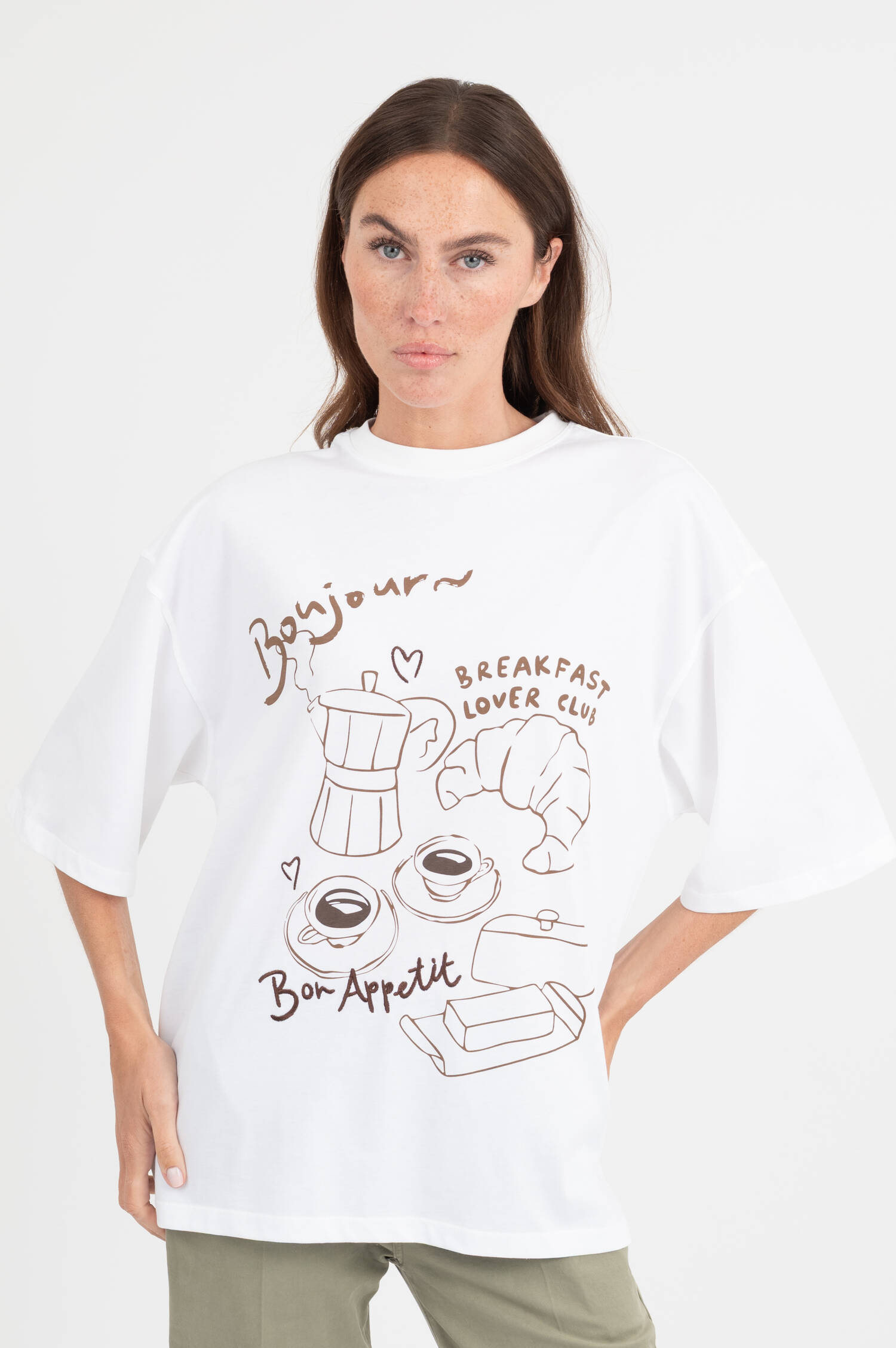 T-Shirt mit Print in Weiß T-Shirt mit Print in Weiß