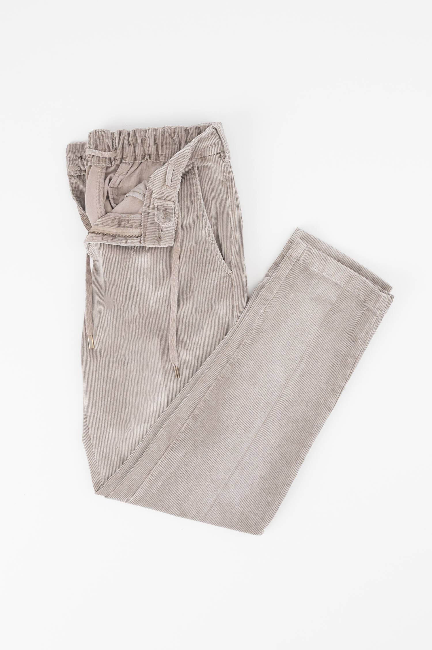 Cordhose mit Tunnelzug in Frosted Grau