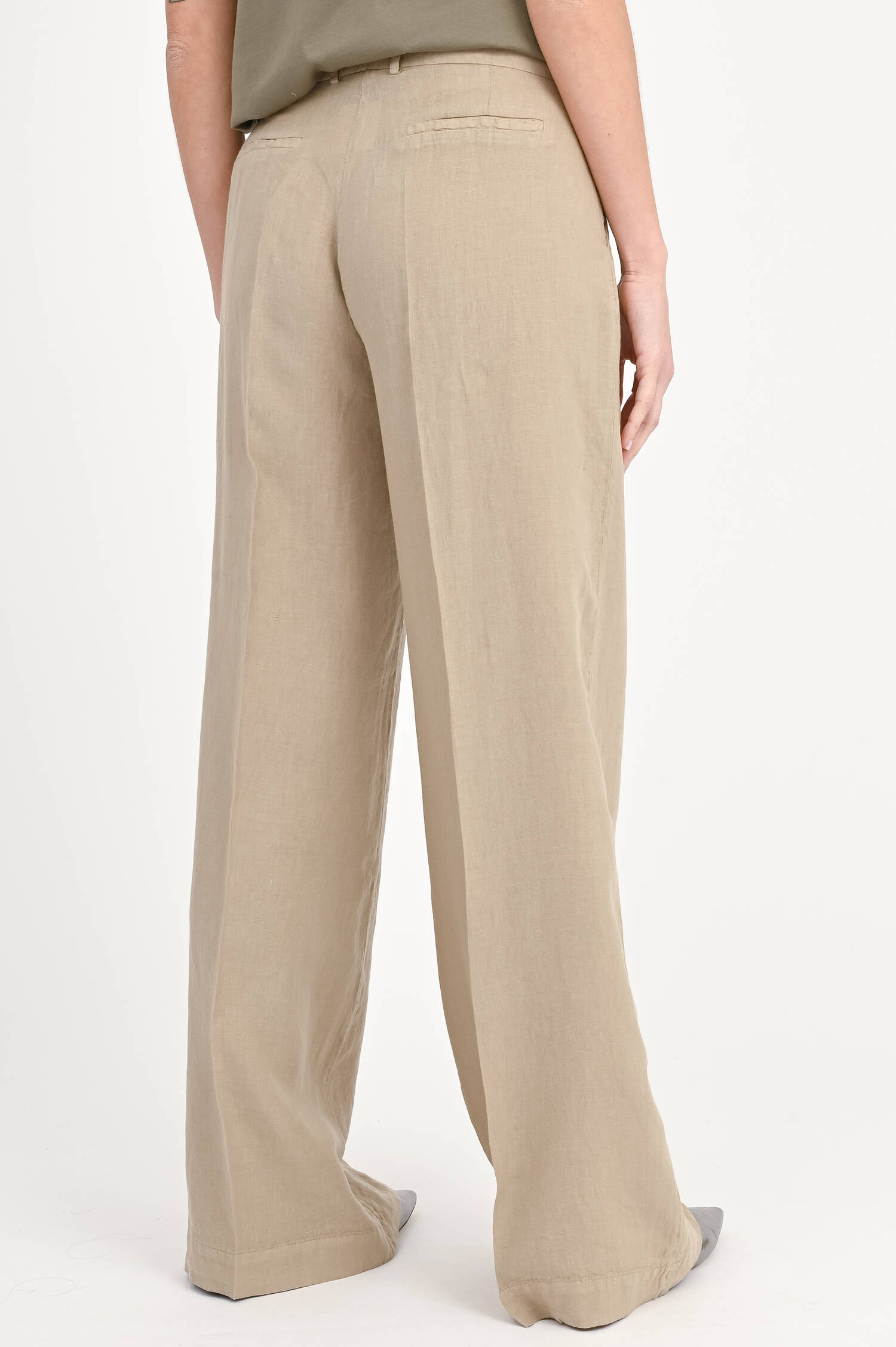 Wide-Leg Hose aus Leine in Avena Wide-Leg Hose aus Leine in Avena