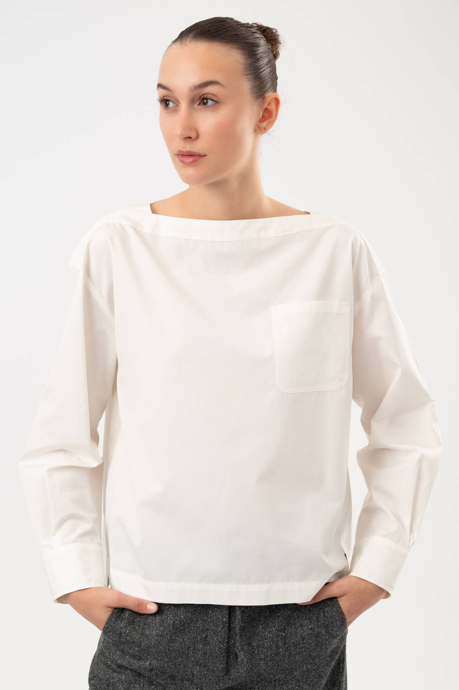 Baumwollbluse in weß