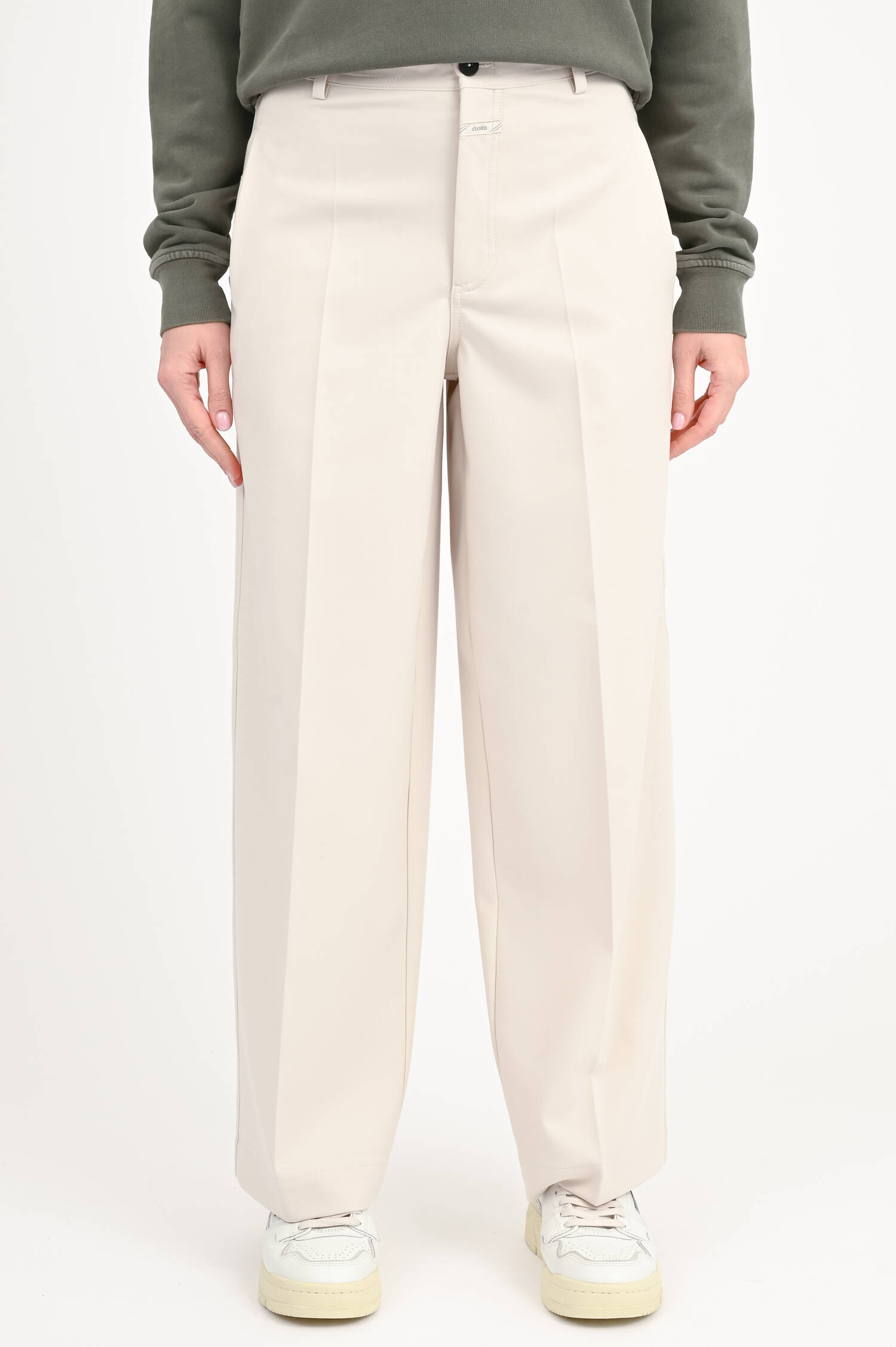  Wide-Leg Hose WRENNA in Stone Beige