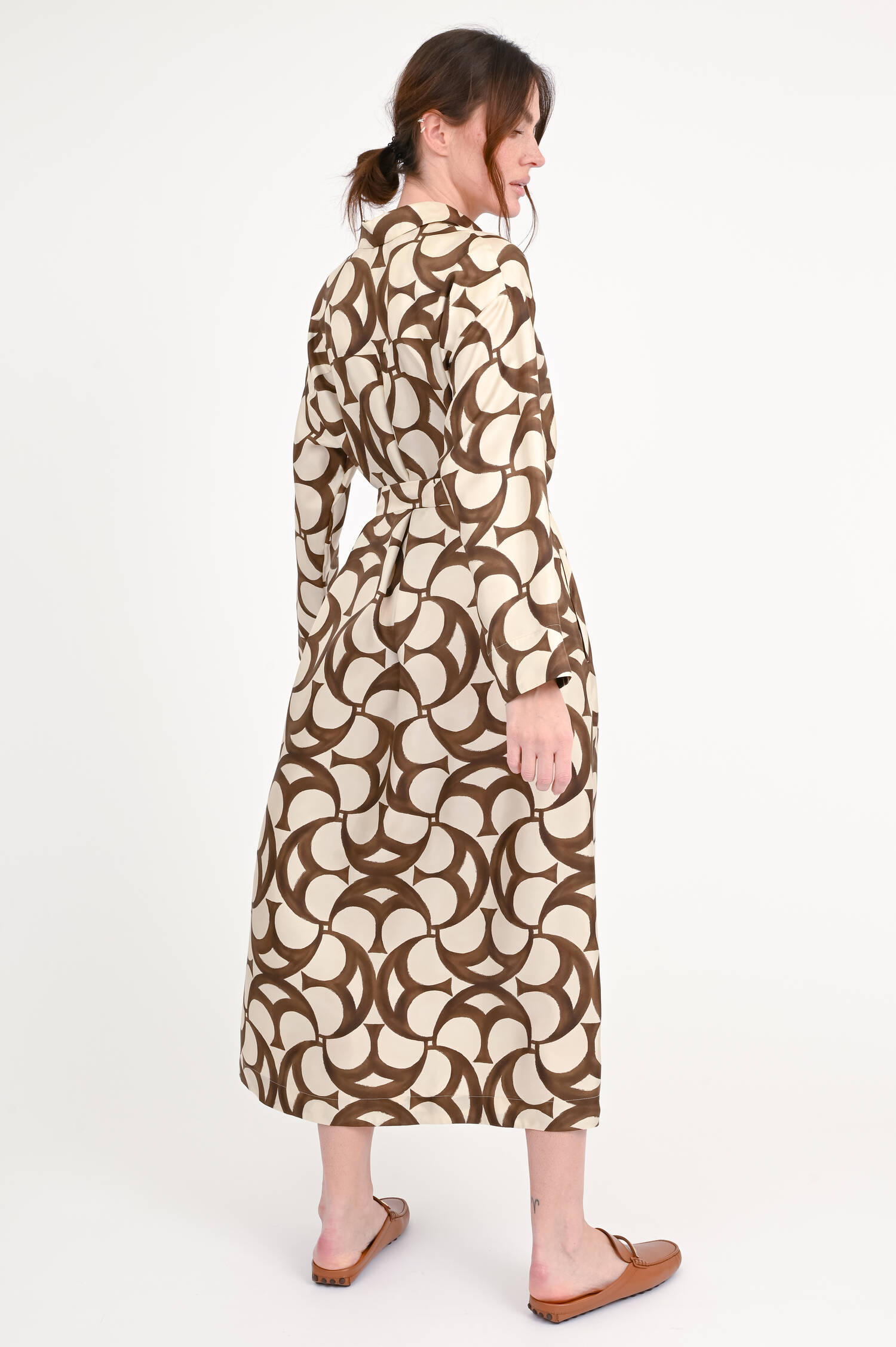 Seidenkleid ILEANA in Braun/Beige Seidenkleid ILEANA in Braun/Beige