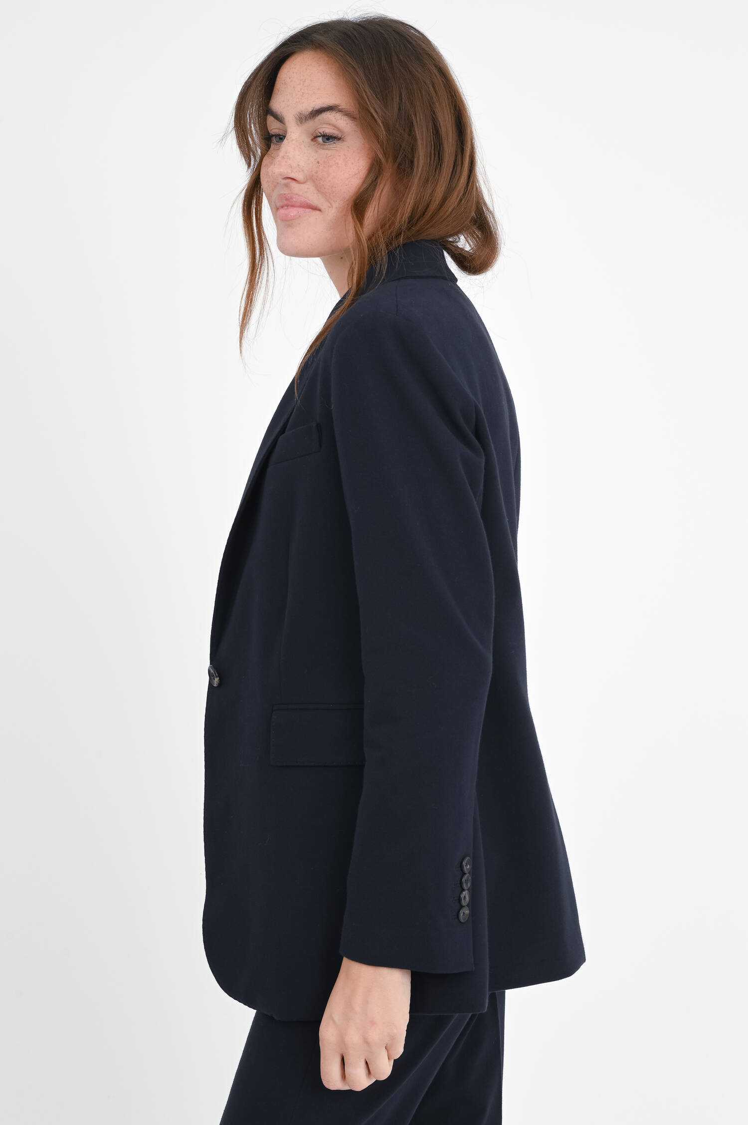 Blazer aus Baumwoll-Mix in Navy