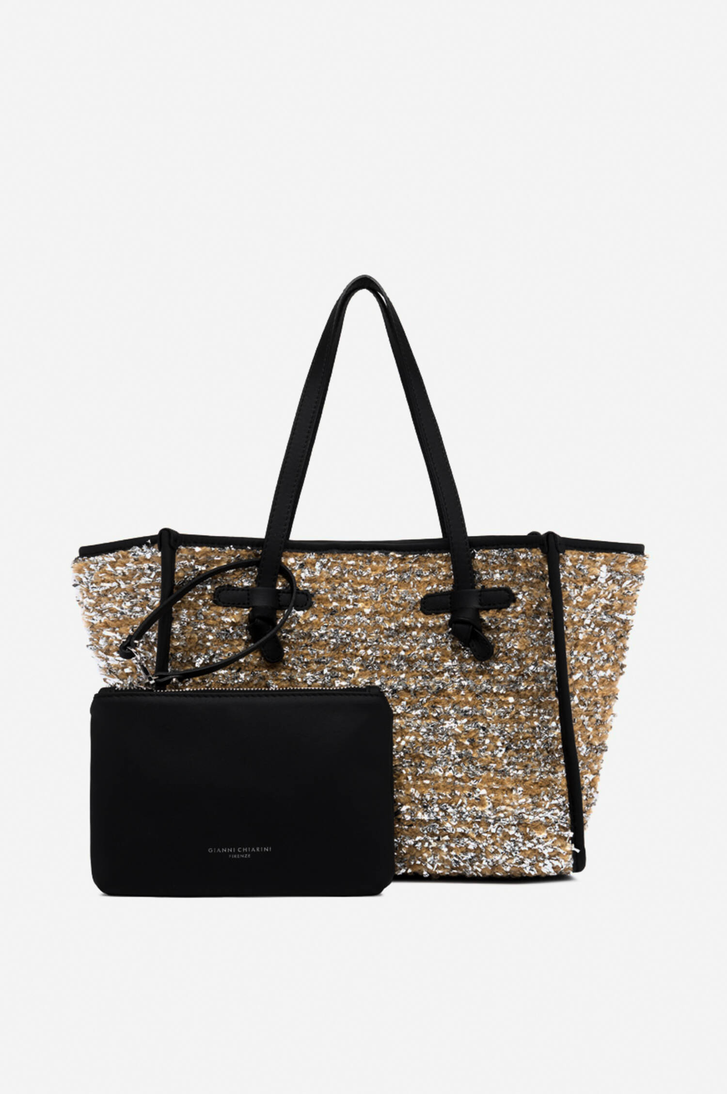 Tote Bag MARCELLA LUREX in Gold/Schwarz