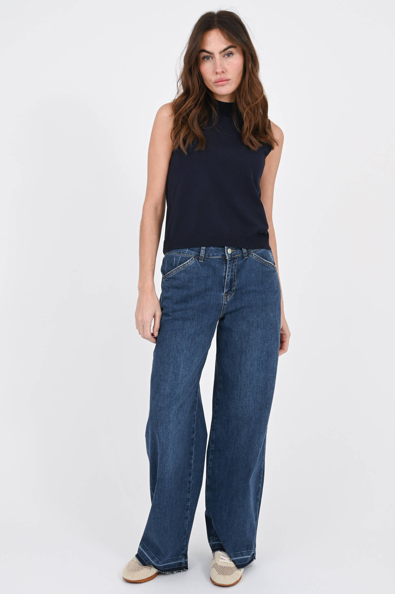 Top STALLO aus Viskose-Mix in Marine Top STALLO aus Viskose-Mix in Marine