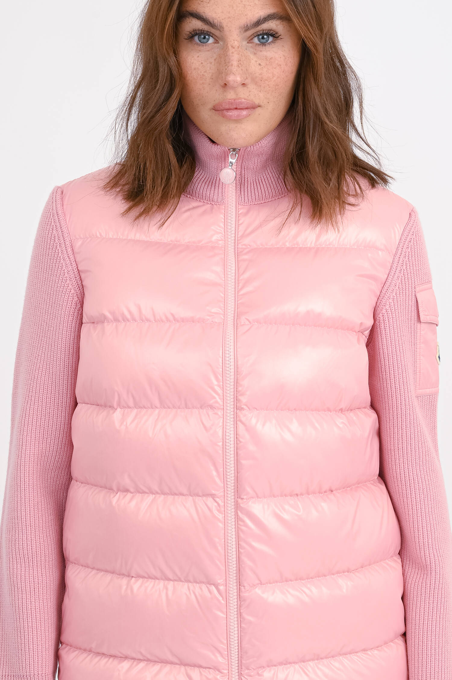 Hybrid Strickjacke in Rosa