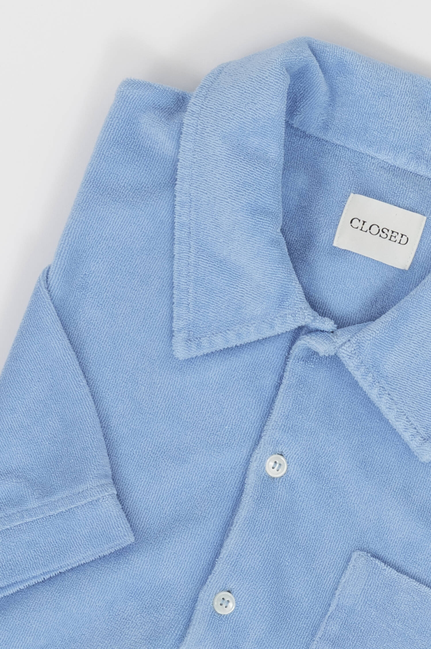Frottee Poloshirt in Hellblau