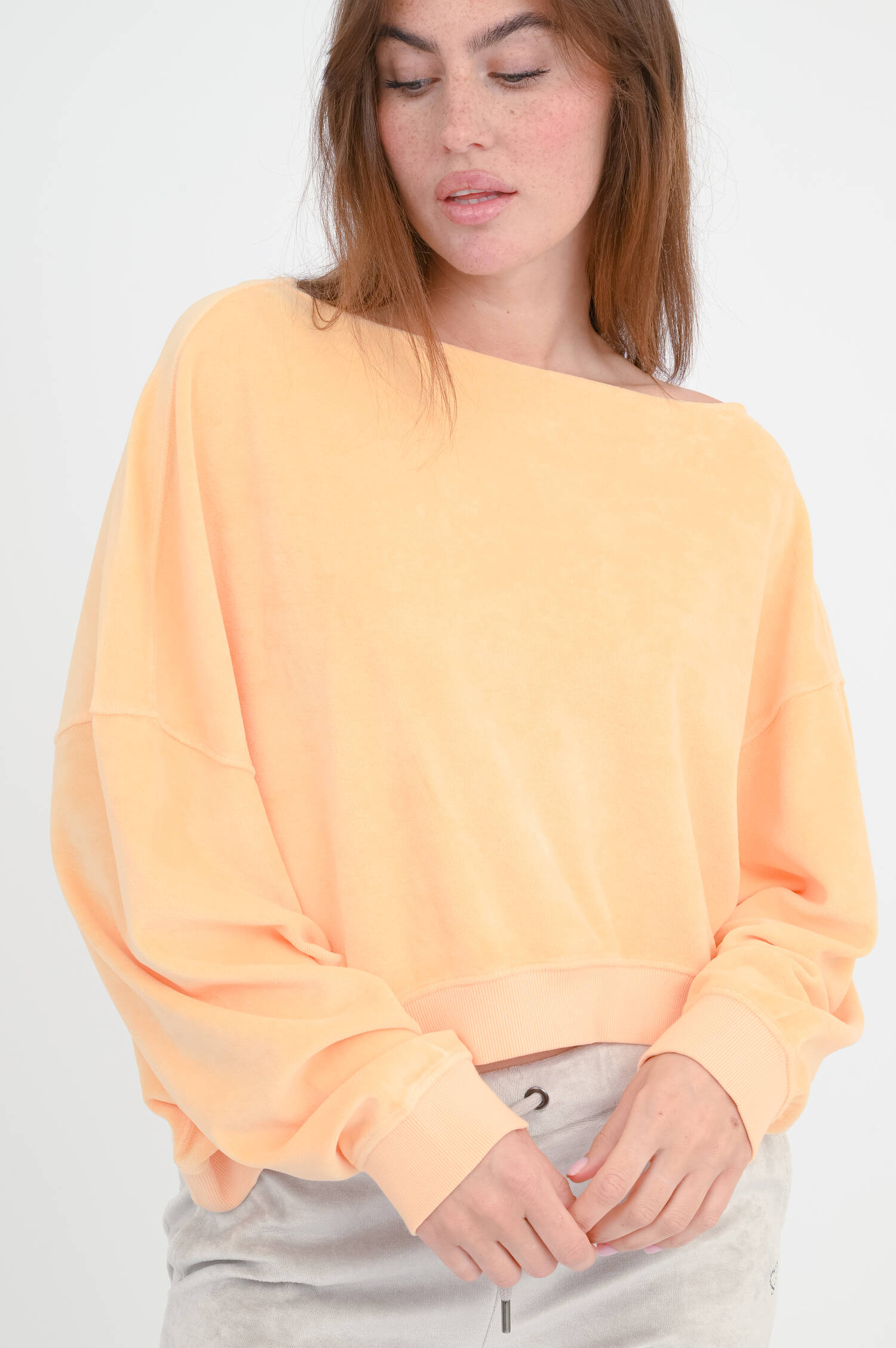 Cropped-Sweatshirt MARTI in Peach