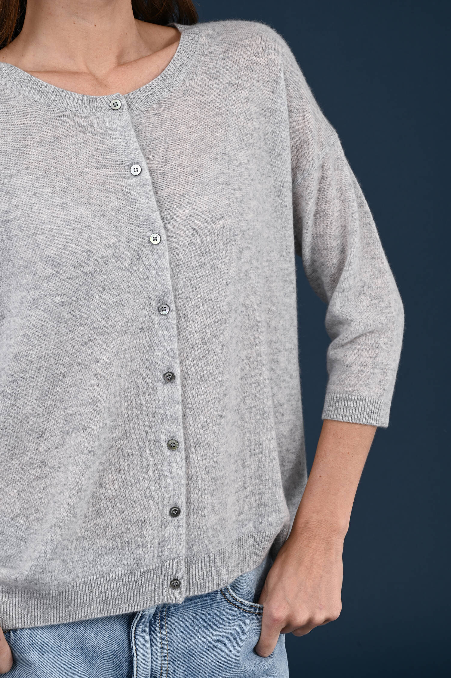 Cashmere Strickweste in Grau Cashmere Strickweste in Grau