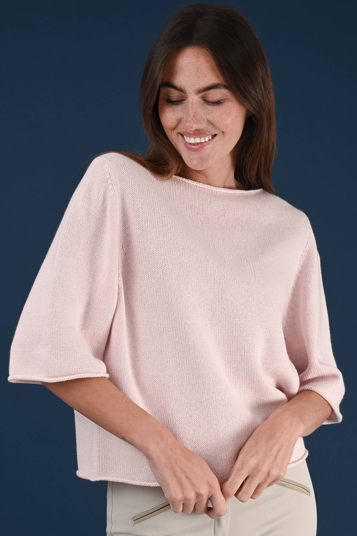 U-Boot Pullover aus Cashmere-Baumwolle in Rosa