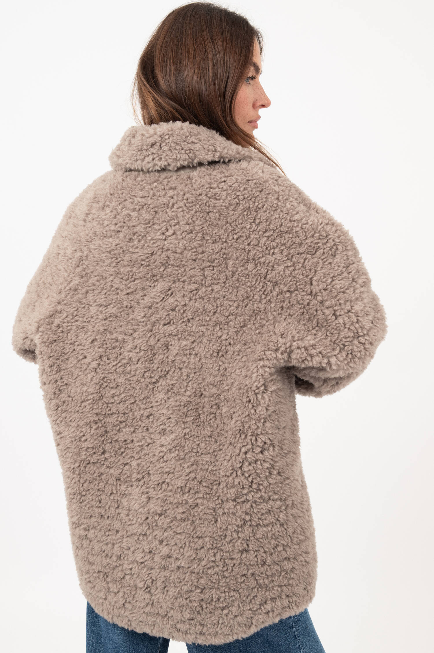 Woll-Mix-Teddy-Mantel in Taupe Woll-Mix-Teddy-Mantel in Taupe