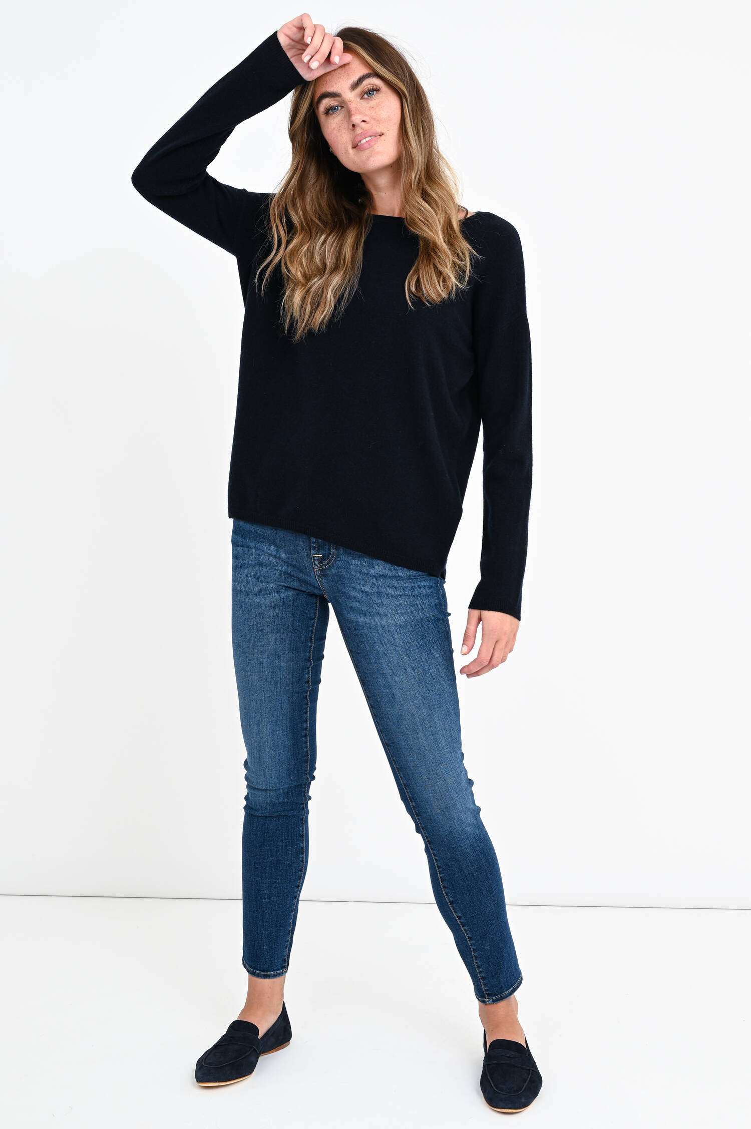 Cashmere Pullover mit in Midnight
