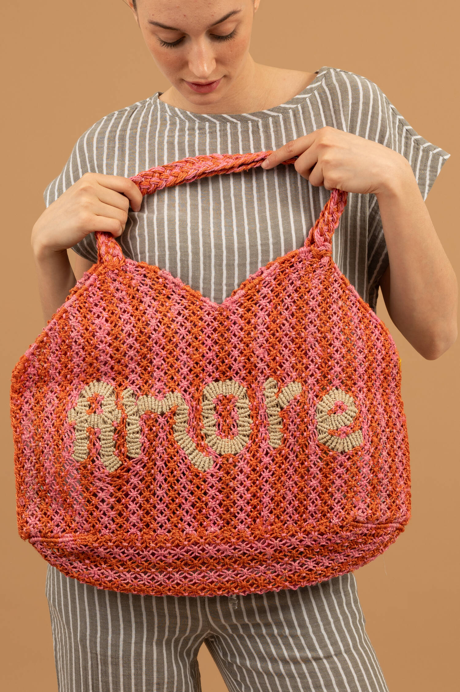 Beachbag DORA AMORE in Rosa/Orange