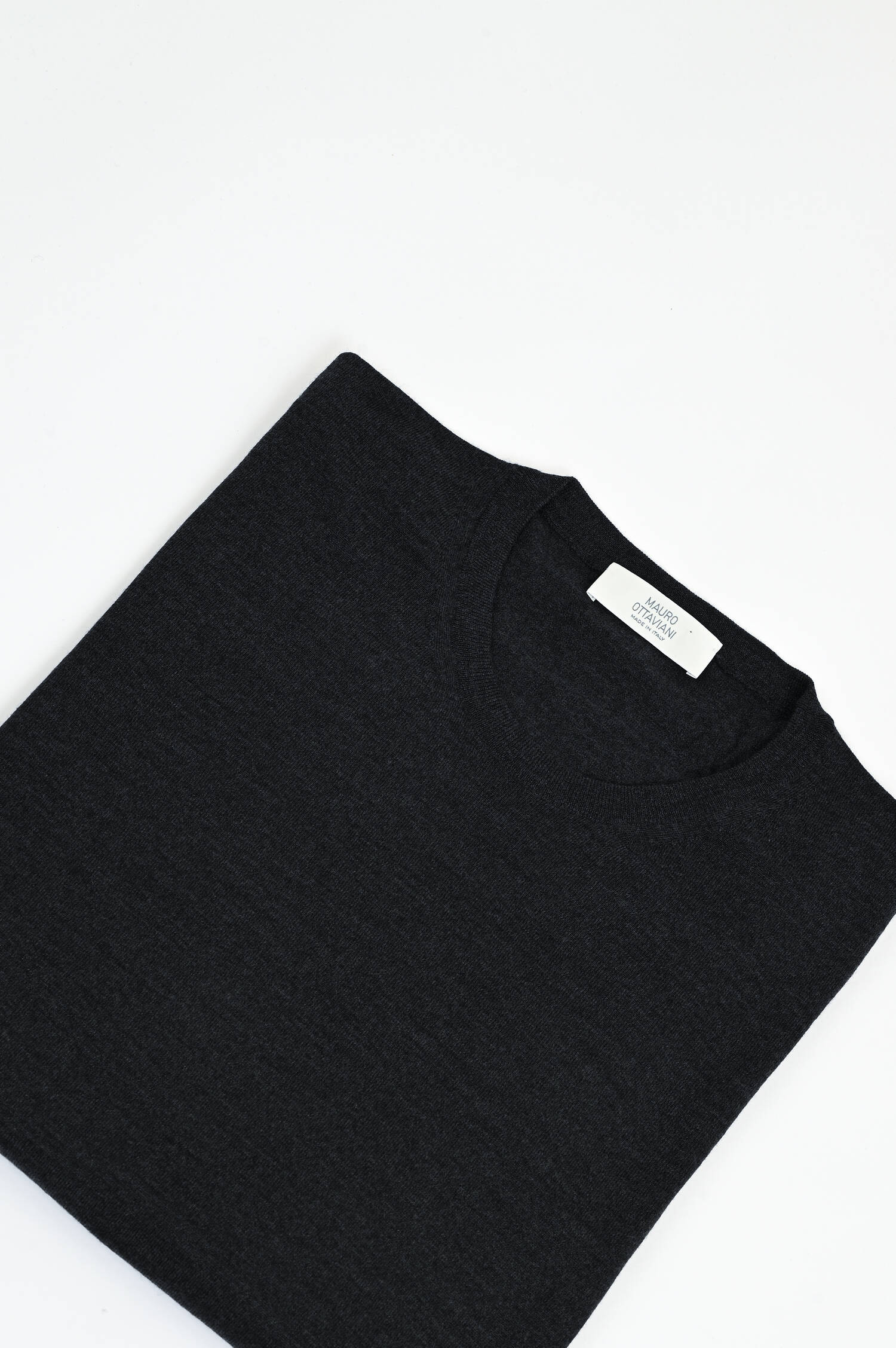 Feinstrick-Pullover aus Merinowolle in Dunkelgrau