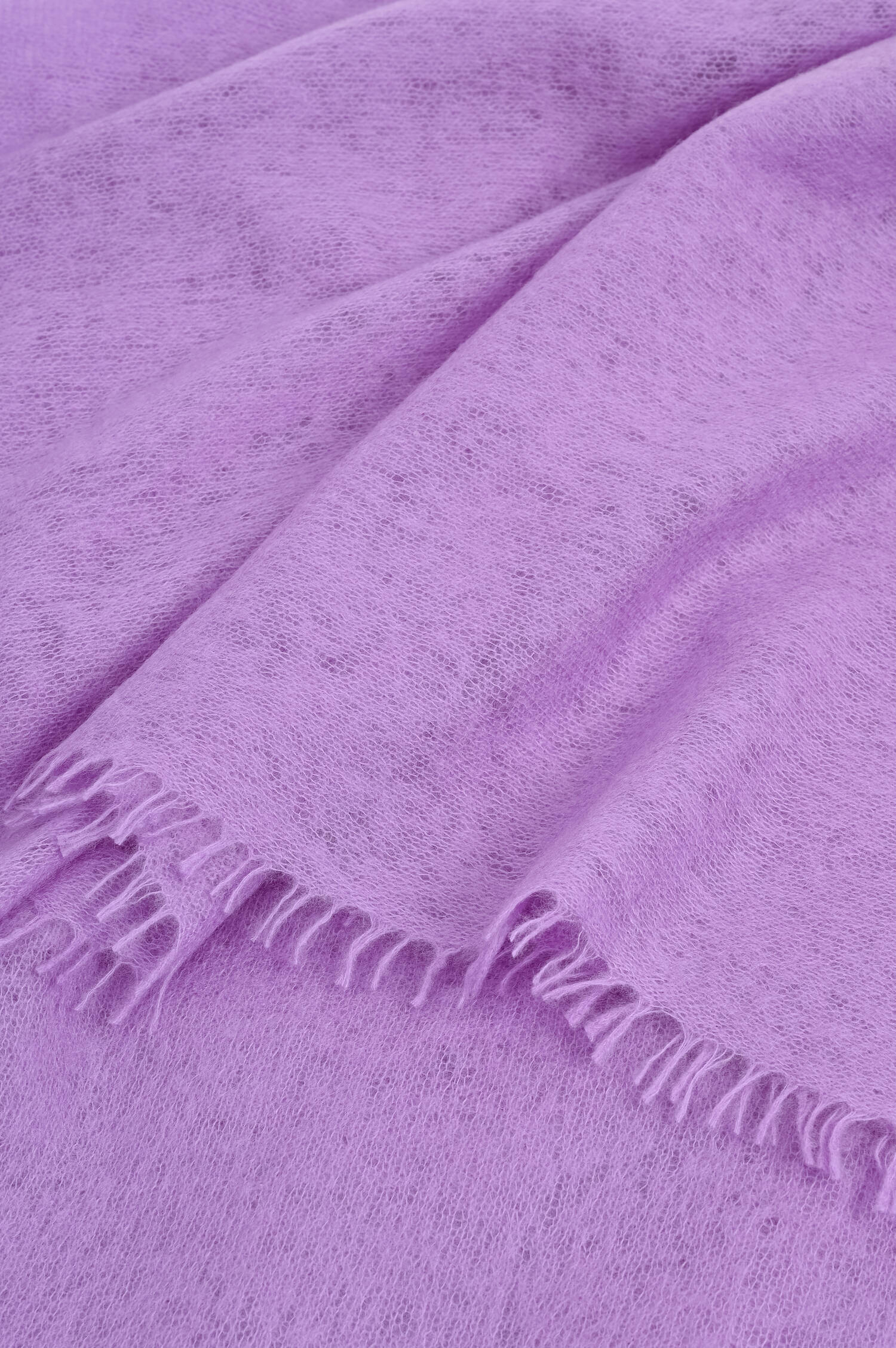 Schal mit Fransenkante aus Cashmere in Lilac